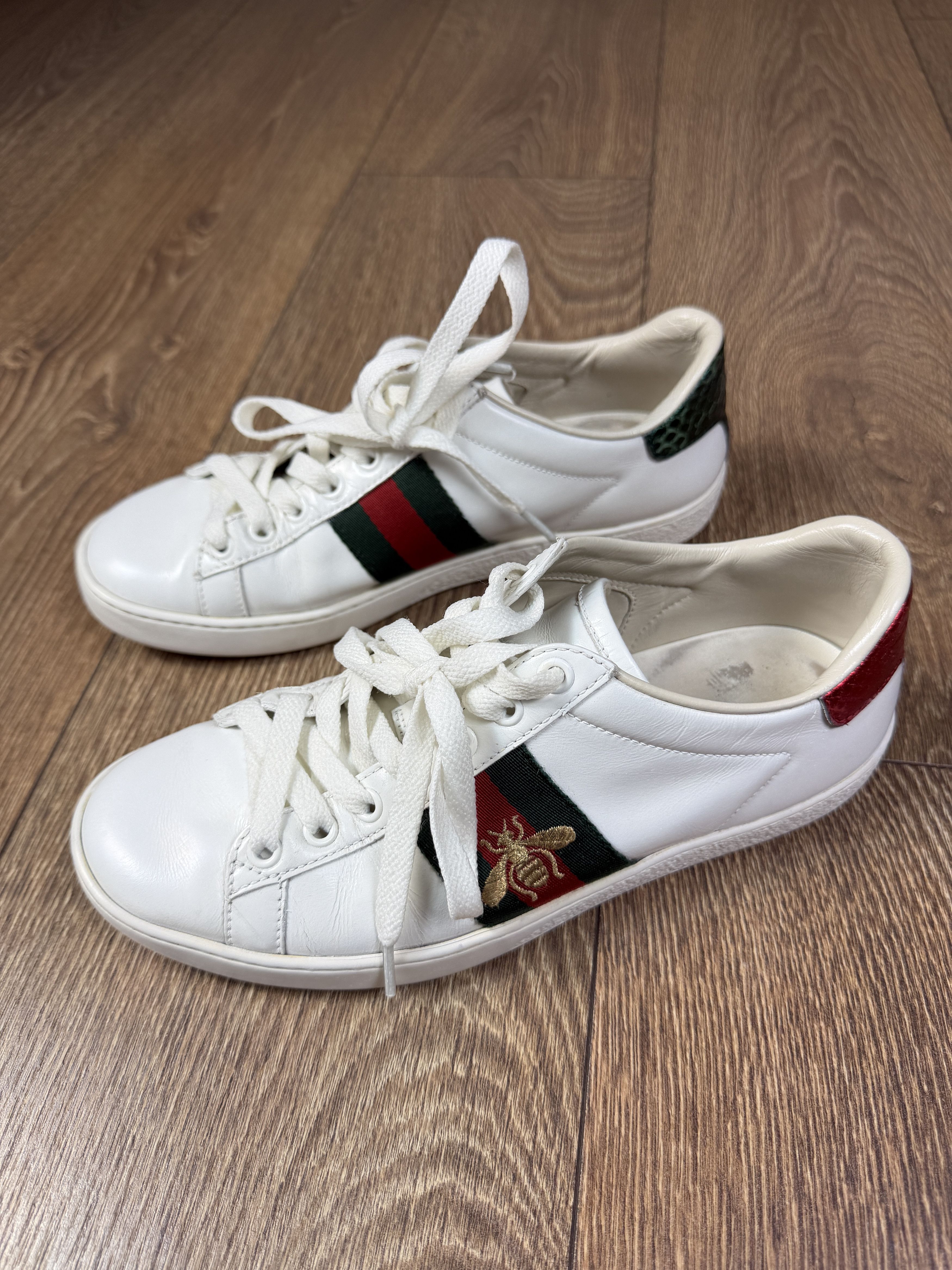 Gucci Gucci Ace White Leather Green red Crocodile Sneakers size36 Size US 5 / EU 37 - 3 Thumbnail