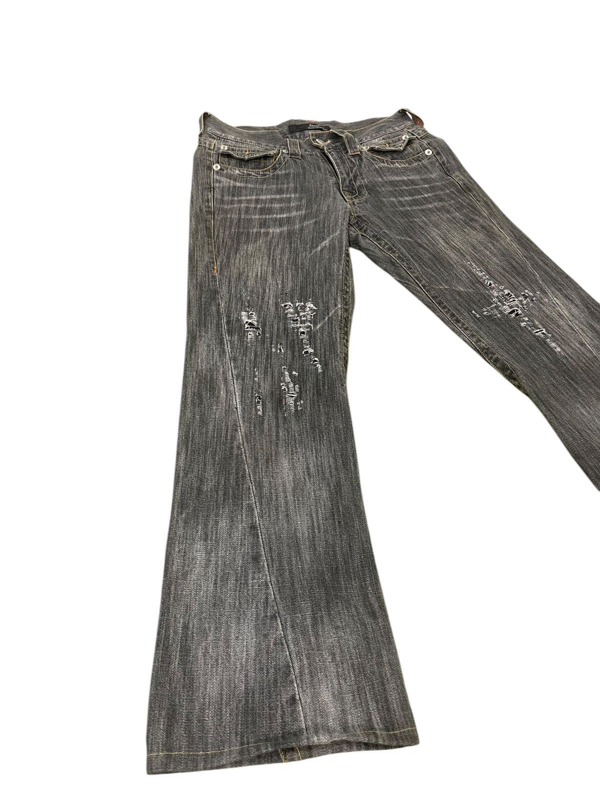 Japanese Brand Flare Jeans Dominate Faded Distress Boot Cut 1🟦1 Size US 30 / EU 46 - 1 Thumbnail