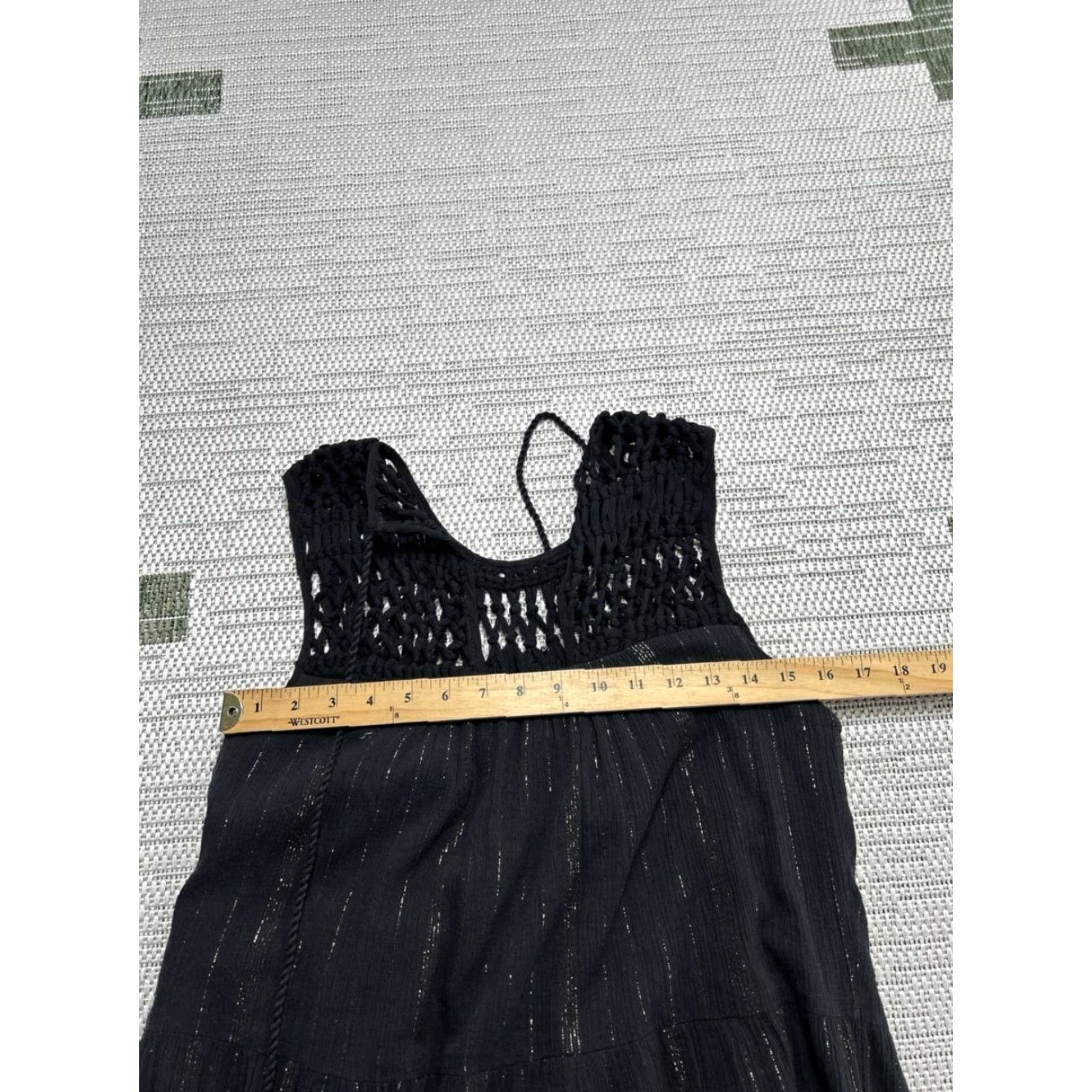 Anthropologie Anthropologie By Maeve Abilene Maxi Dress Womens Small Black Tassel Crochet Yoke Size S / US 4 / IT 40 - 5 Thumbnail