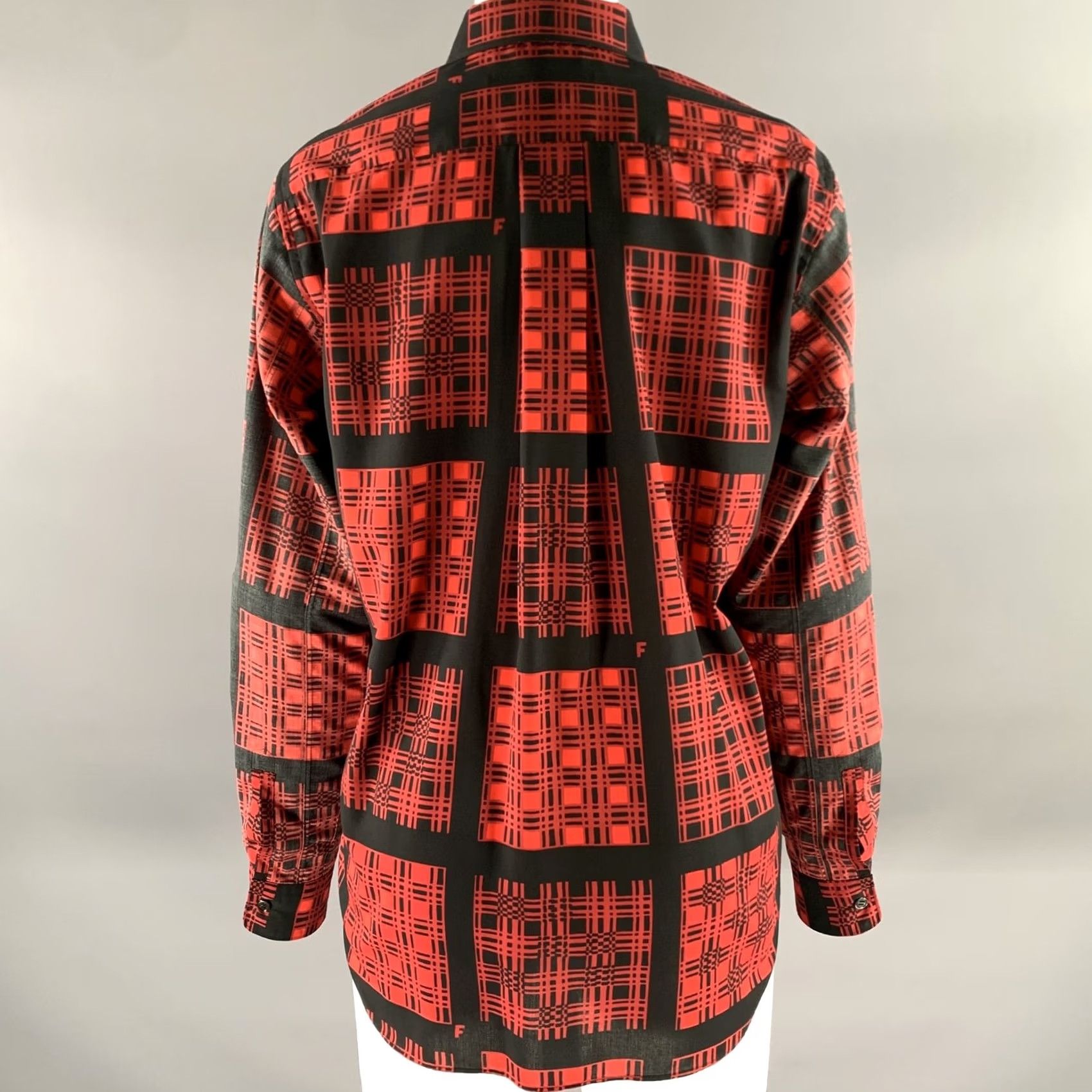Comme des Garcons Girl COMME des GARCONS Size S Red Black Polyester Plaid Blouse Size S / US 4 / IT 40 - 4 Thumbnail