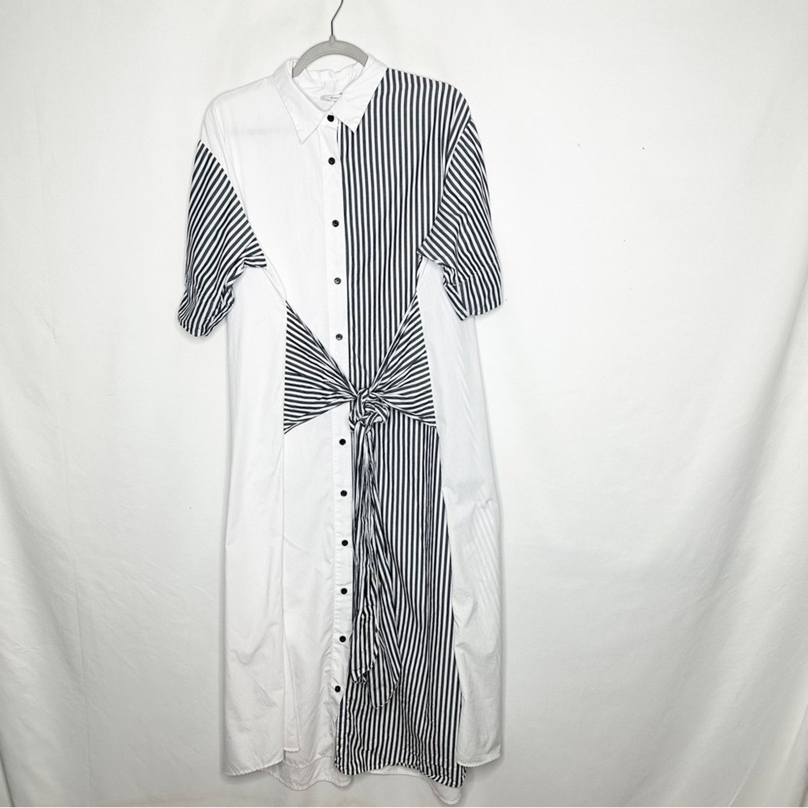 Other TOME Black White Striped Tie Front Shirt Dress in Size 6 Size M / US 6-8 / IT 42-44 - 2 Thumbnail