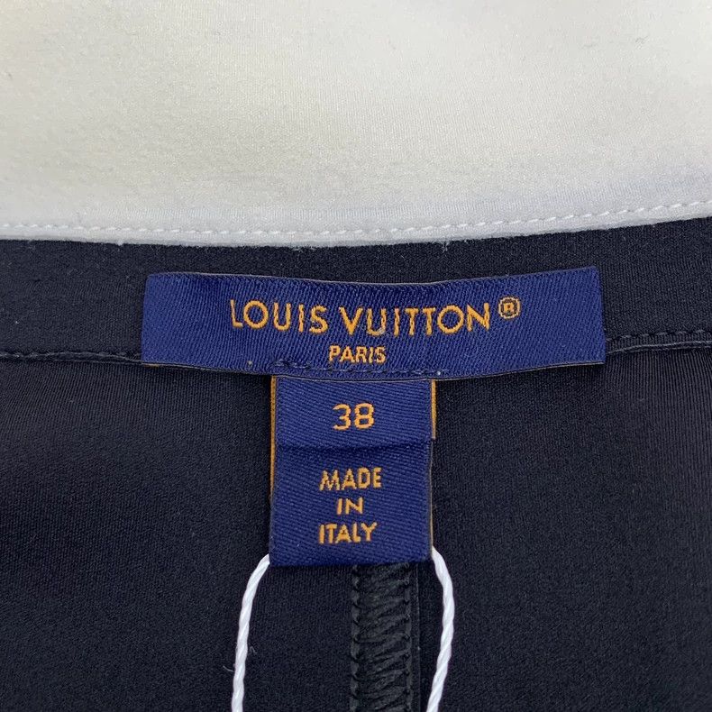 Louis Vuitton 23 Black Doll-Neck Short Sleeve Dress