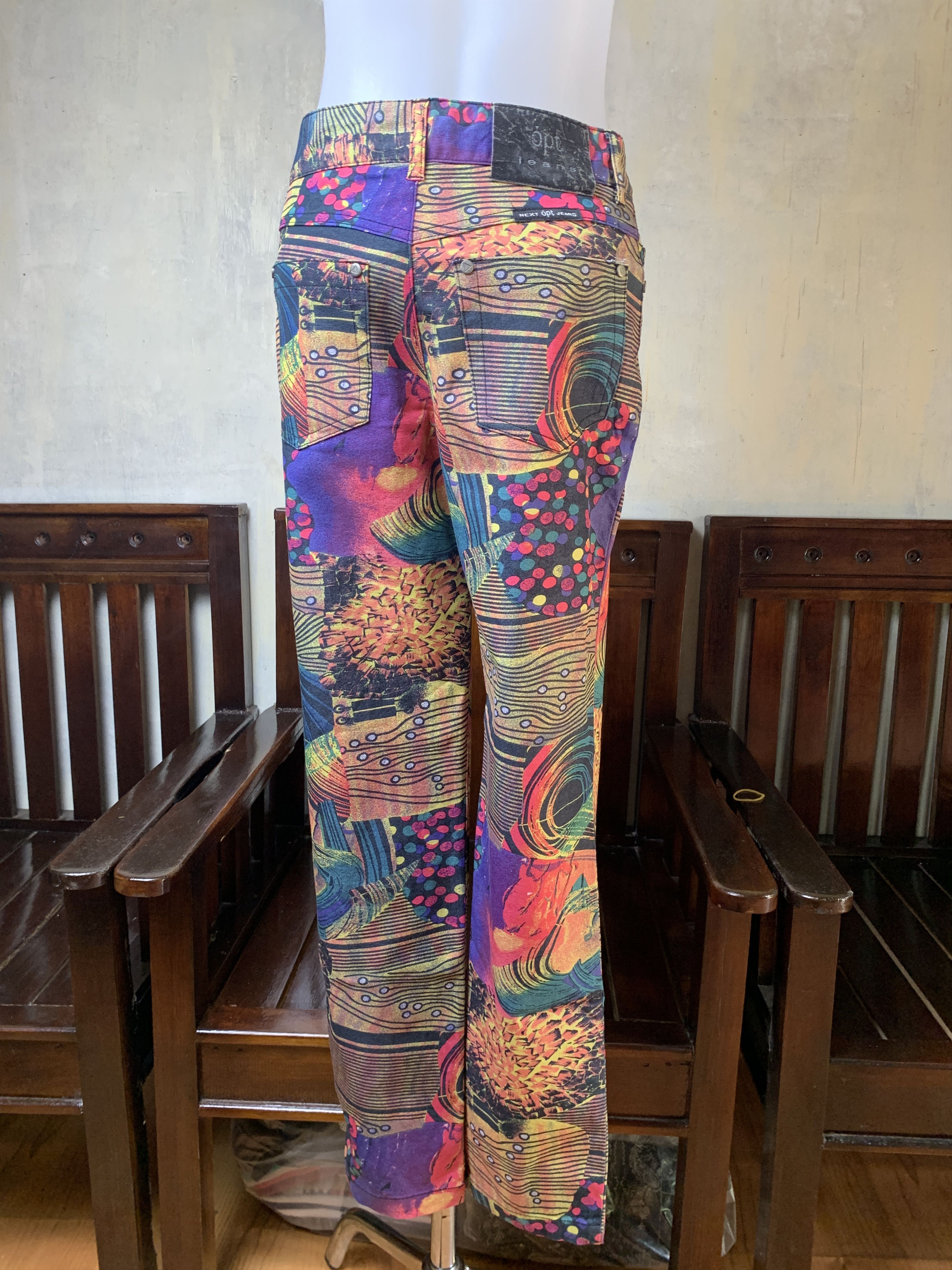 Japanese Brand opt Jeans Multicolor Art Relax Pants (26-27) Size 27" / US 4 / IT 40 - 3 Thumbnail