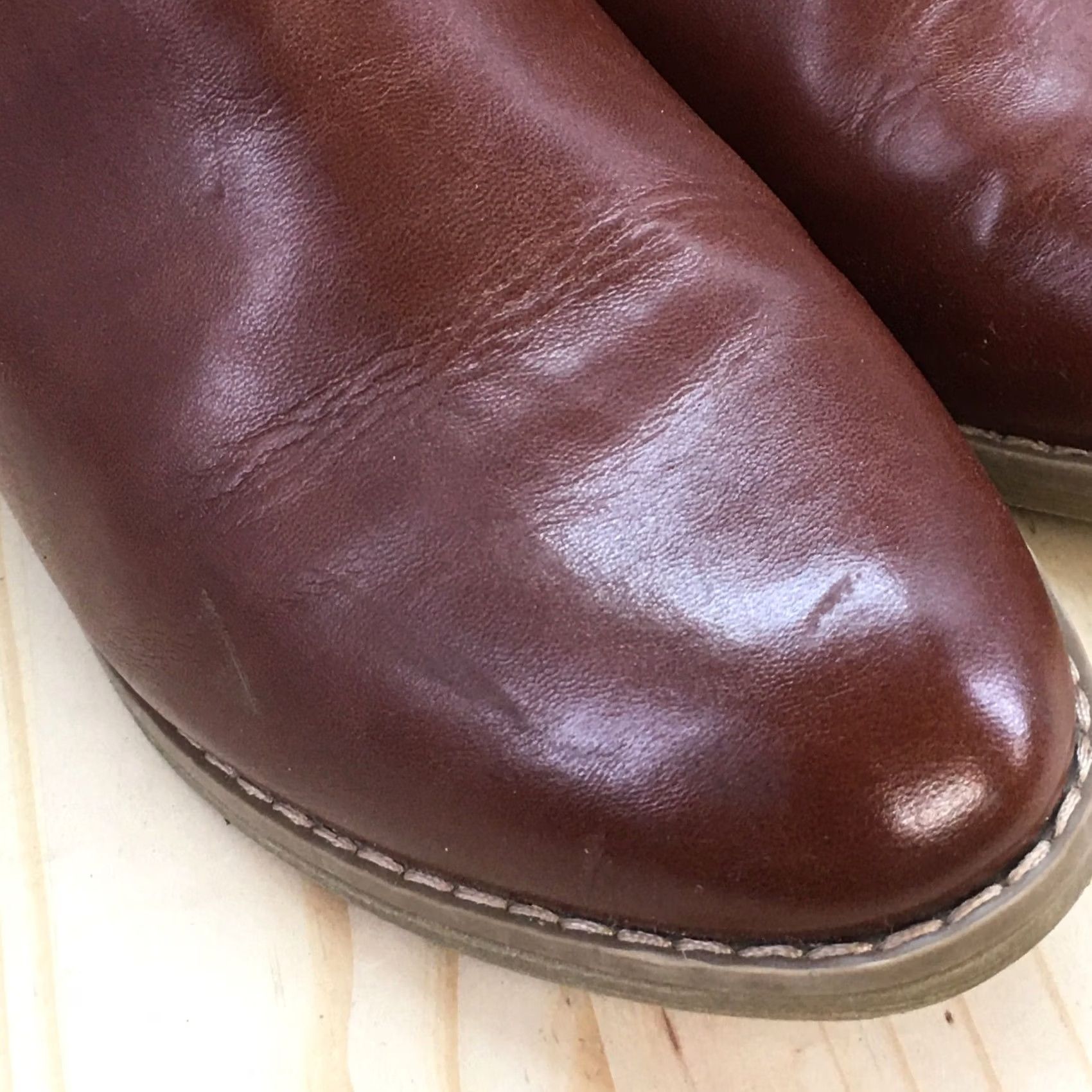 Vintage Universal Thread Boots Womens 6.5 Ankle Booties Brown Faux Leather Pull On Heel Block Casual Shoes Women Size US 7 / IT 37 - 6 Thumbnail