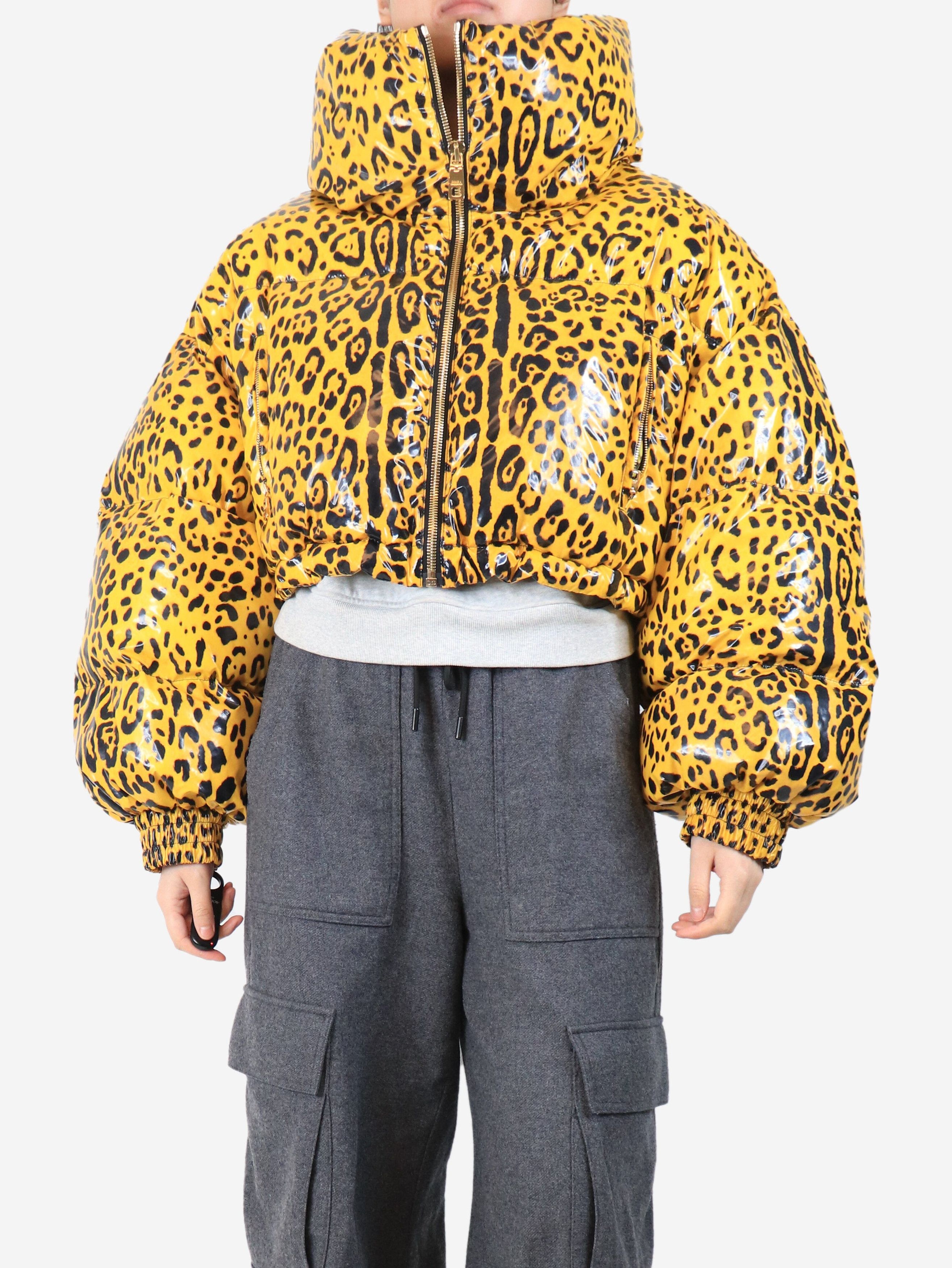 Other Yellow leopard print cropped puffer jacket - S Size S / US 4 / IT 40 - 1 Thumbnail