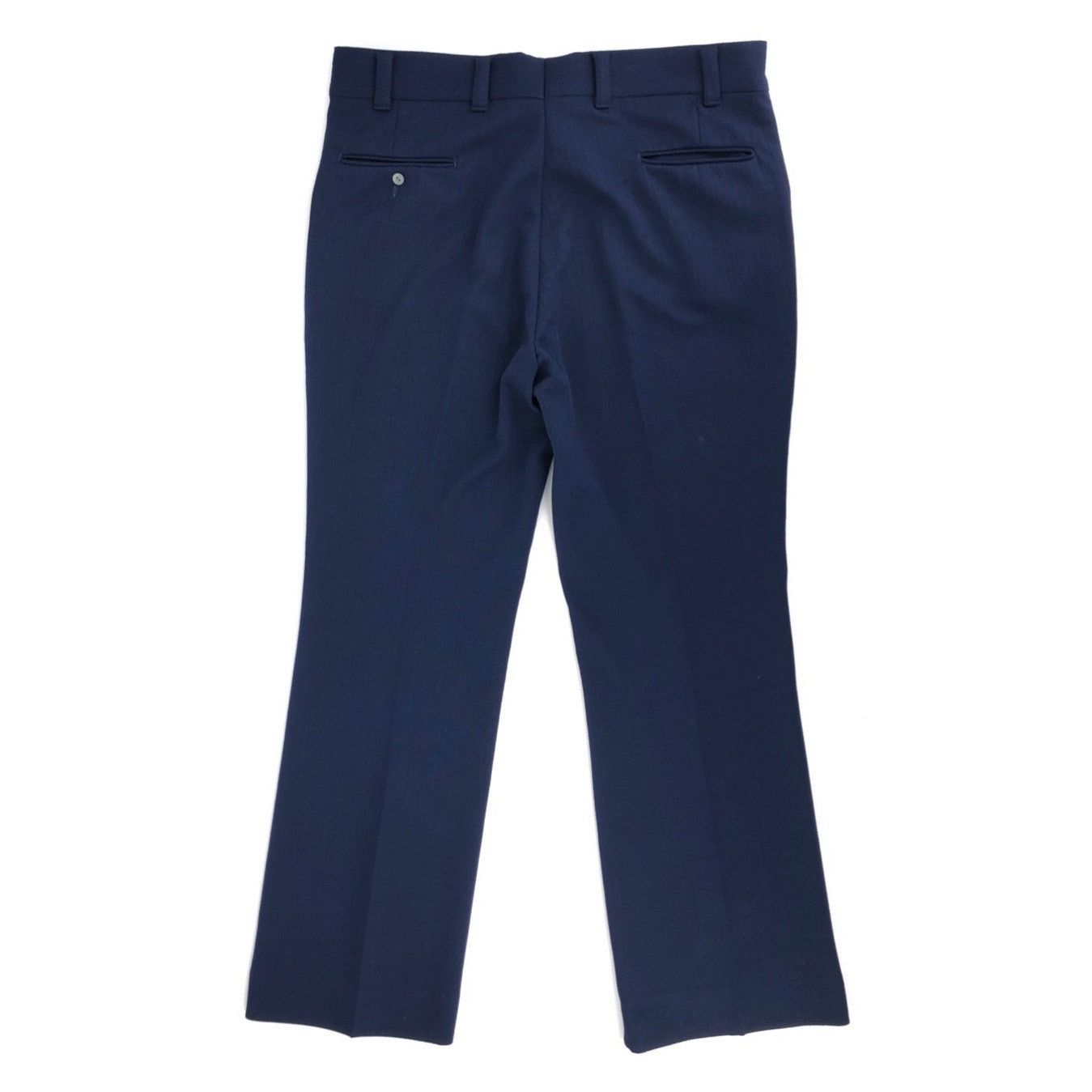 Vintage 70s navy blue textured polyester pants 1970s vintage Size US 38 / EU 54 - 2 Thumbnail