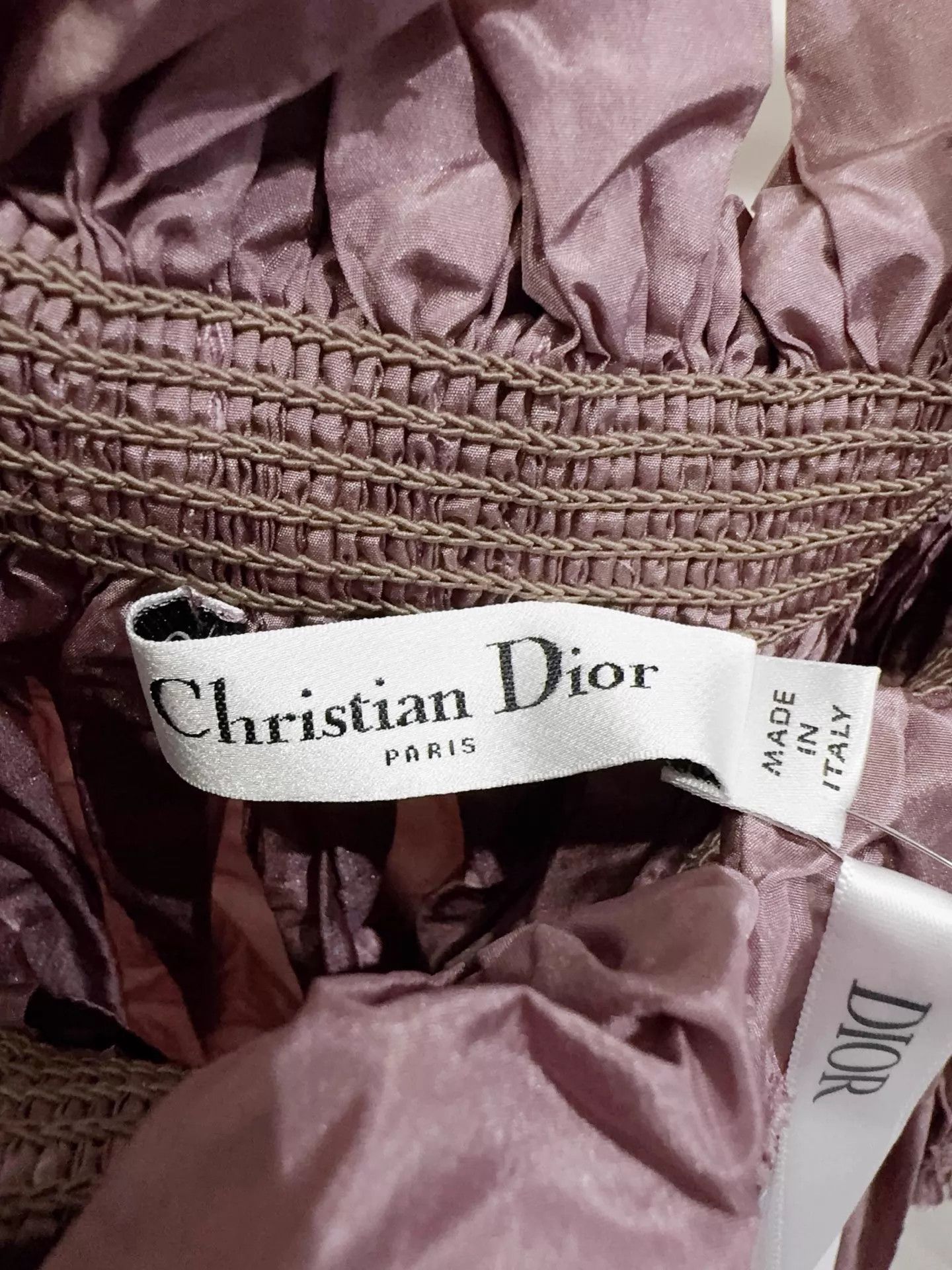 Dior Dior Pleated Off-Shoulder Top F36 100% Silk Size XS / US 0-2 / IT 36-38 - 2 Thumbnail