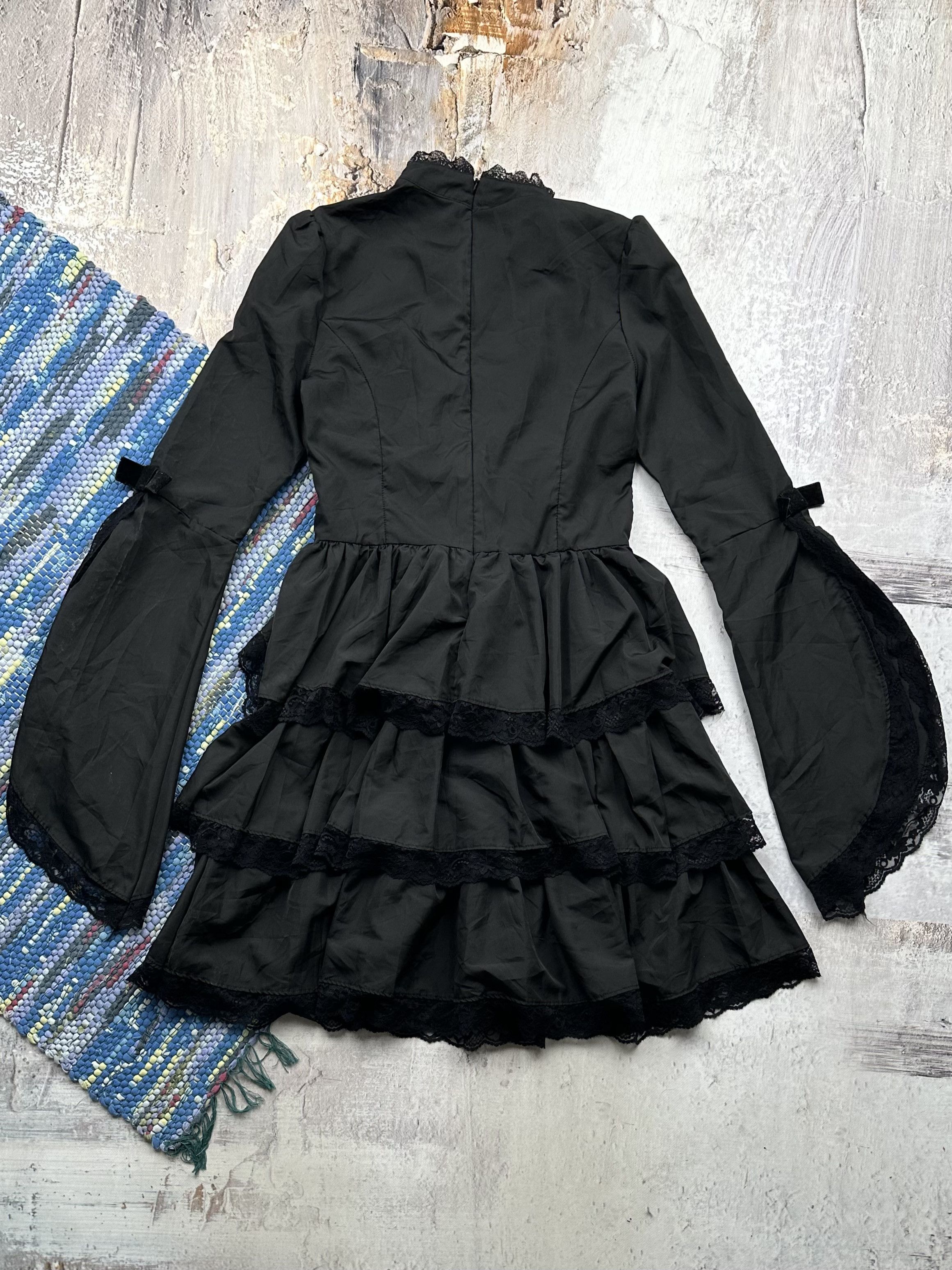 Vintage Vintage Goth Dress With Long Sleeve A84(542) Size M / US 6-8 / IT 42-44 - 4 Thumbnail