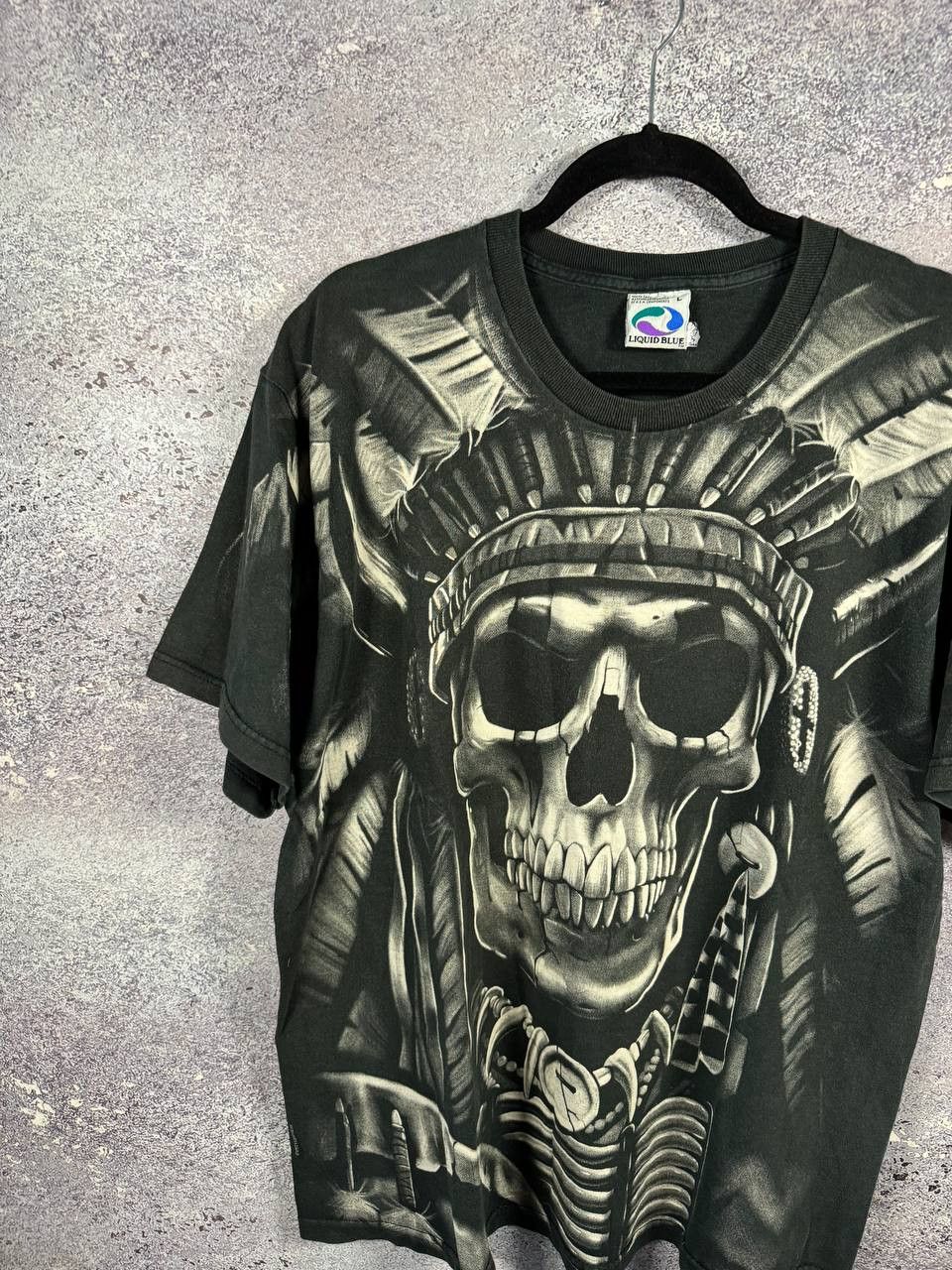 Liquid Blue × Vintage 90's Vintage 1997 Liquid Blue Shirt XL Skeleton Indian AOP Size US L / EU 52-54 / 3 - 6 Thumbnail