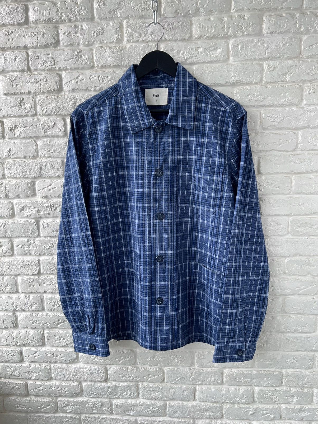 Folk Folk Checked Worker Patch Overshirt Size 3 Size US M / EU 48-50 / 2 - 1 Thumbnail