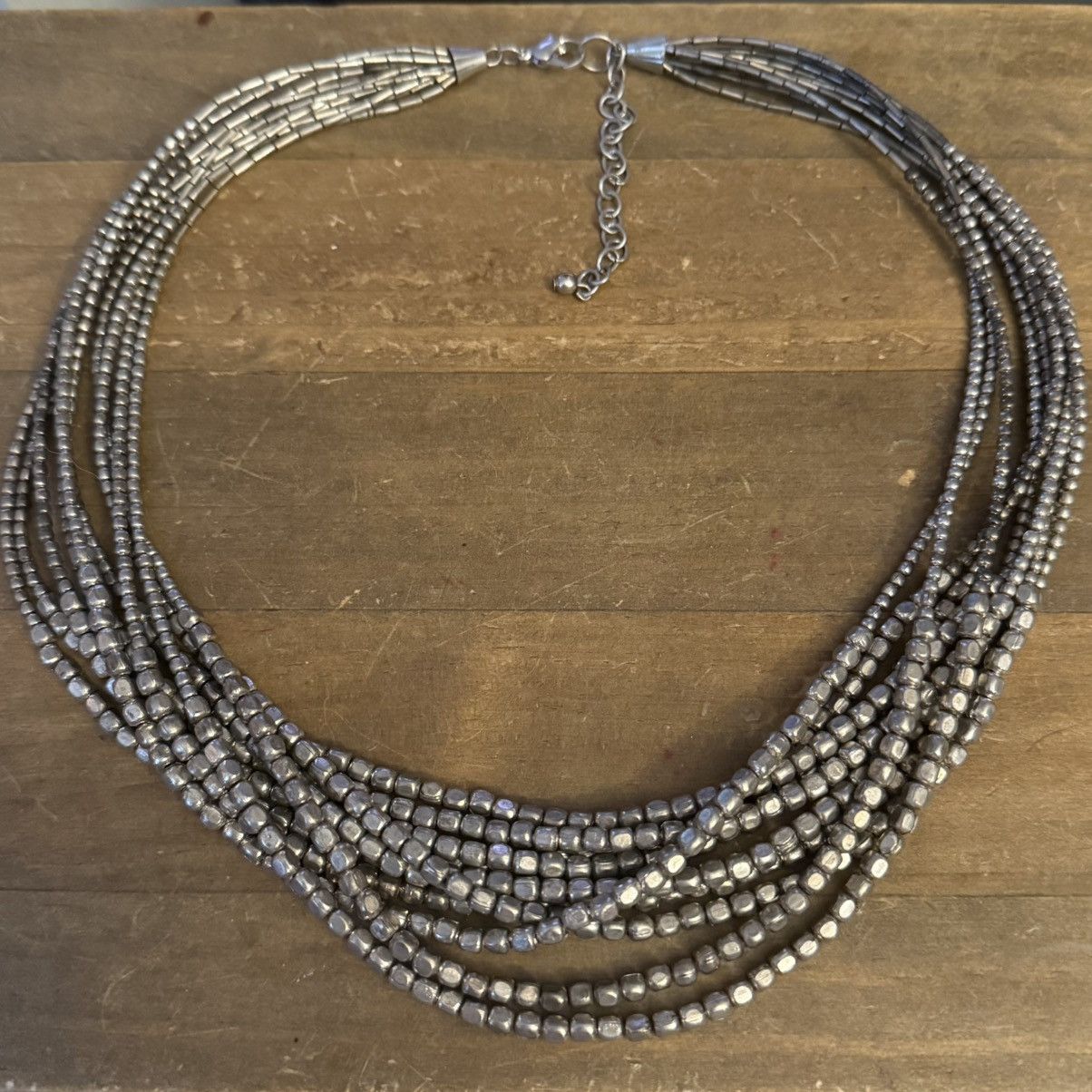 Other Silver tone multi strand cube bead necklace Size ONE SIZE - 3 Thumbnail