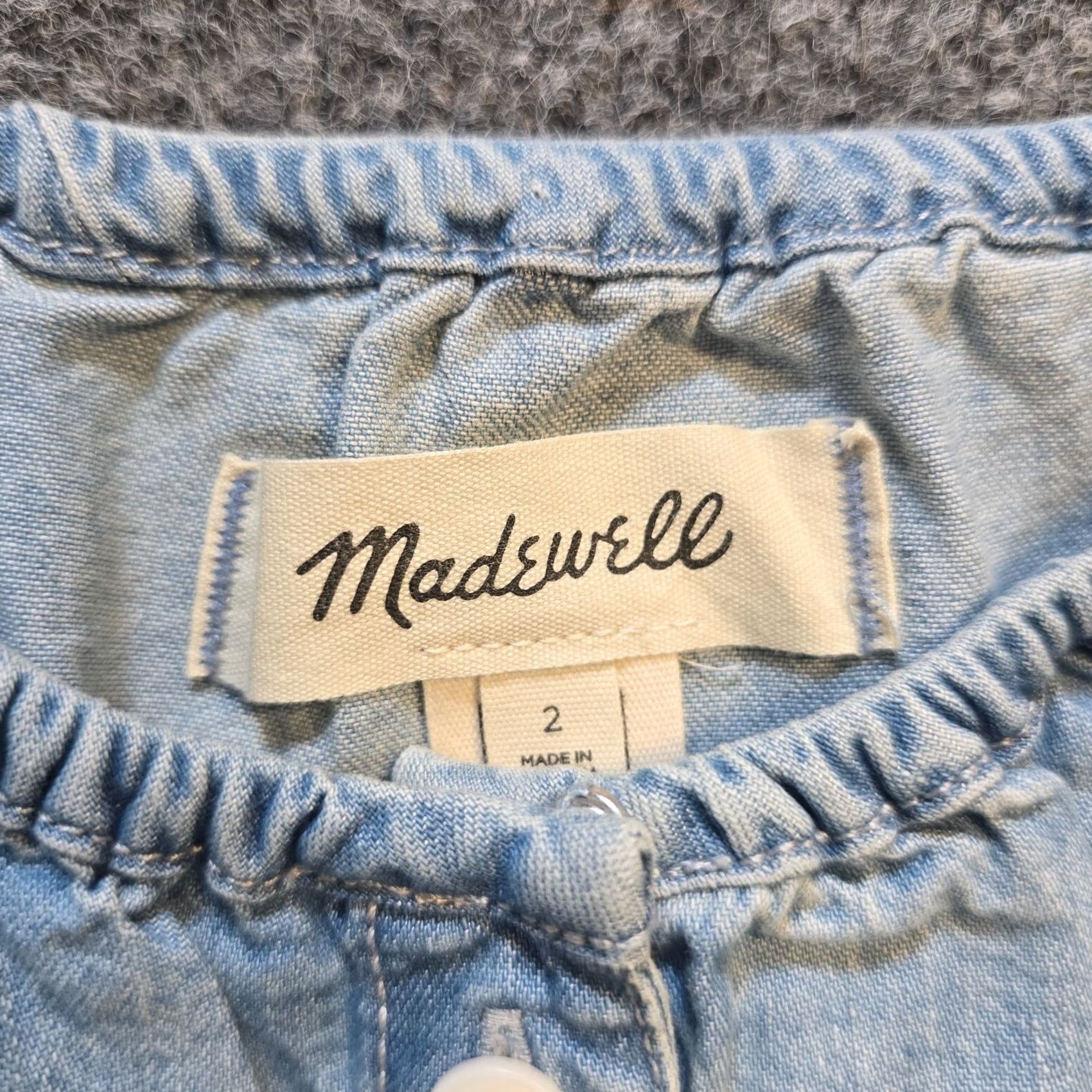 Madewell Madewell Dress Womens Size 2 Blue Chambray Denim Button Up Sheath Casual Capsule Shirt? Size XS / US 0-2 / IT 36-38 - 4 Thumbnail