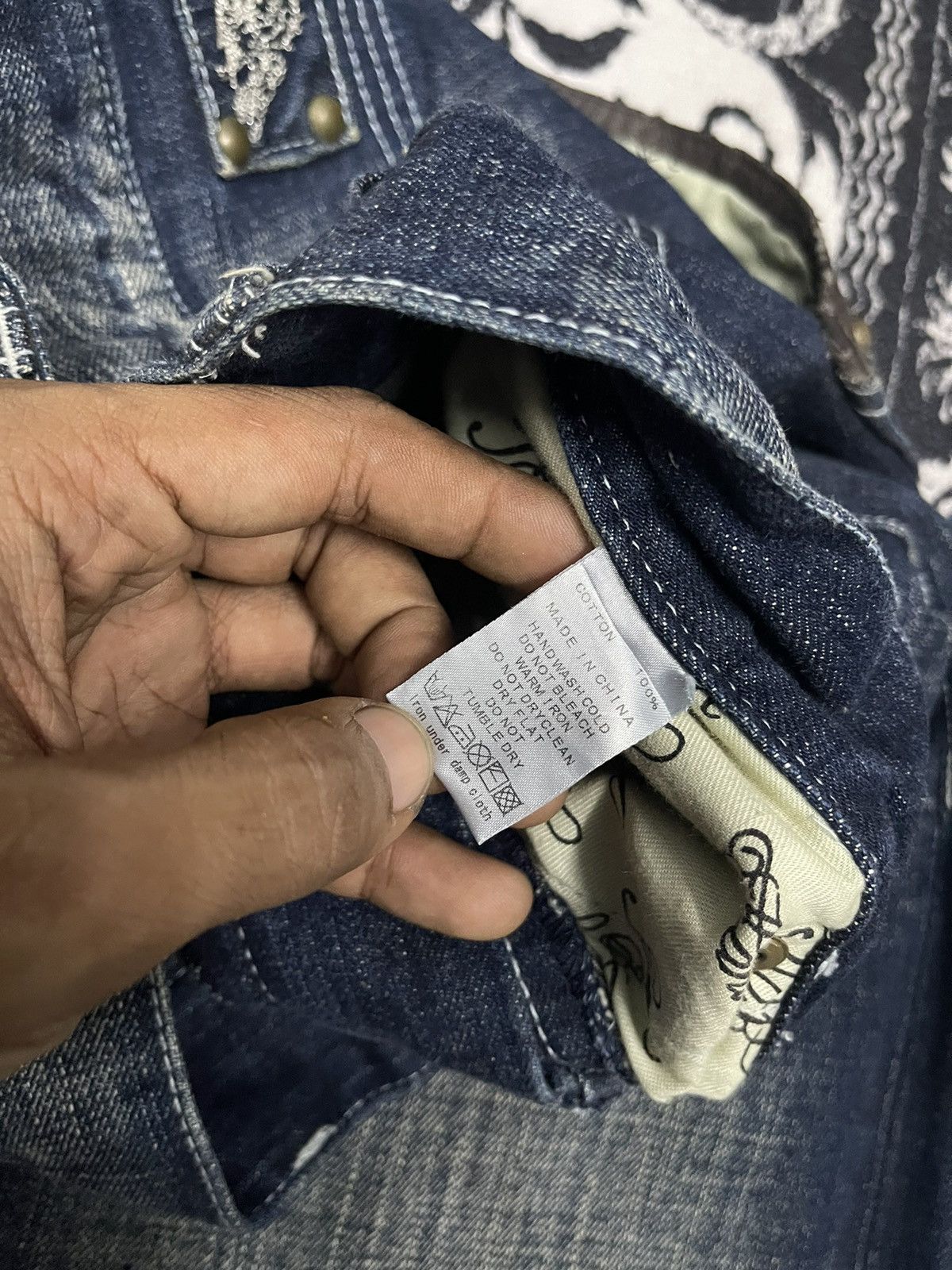 Karl Kani 90s KARL KANI STRAIGHT CUT EMBROIDERED JEANS Size US 31 - 14 Thumbnail