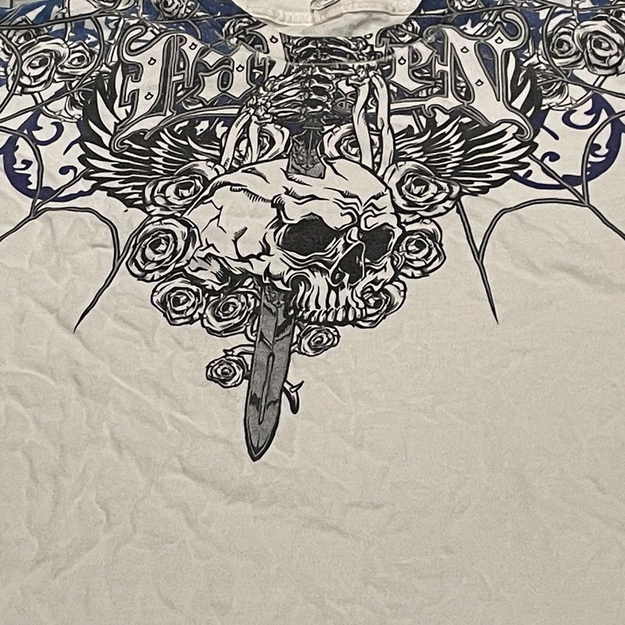 Affliction × Ed Hardy × Tapout Rare Wings Cross Tee Y2K Affliction Style Size US M / EU 48-50 / 2 - 2 Thumbnail
