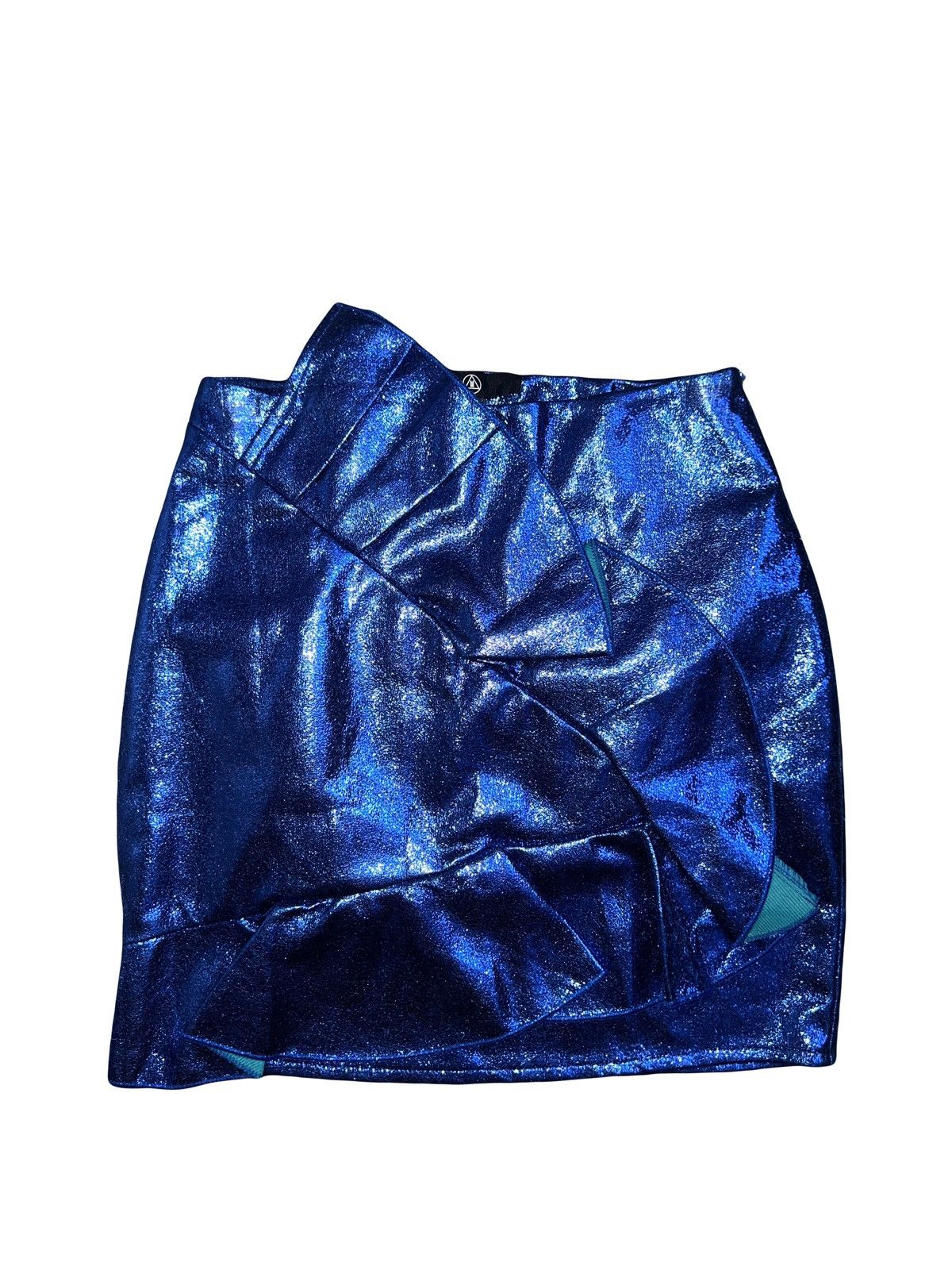 Saint Laurent Paris Missguided blue metallic mini skirt 💙✨ Size 26" / US 2 / IT 38 - 1 Thumbnail