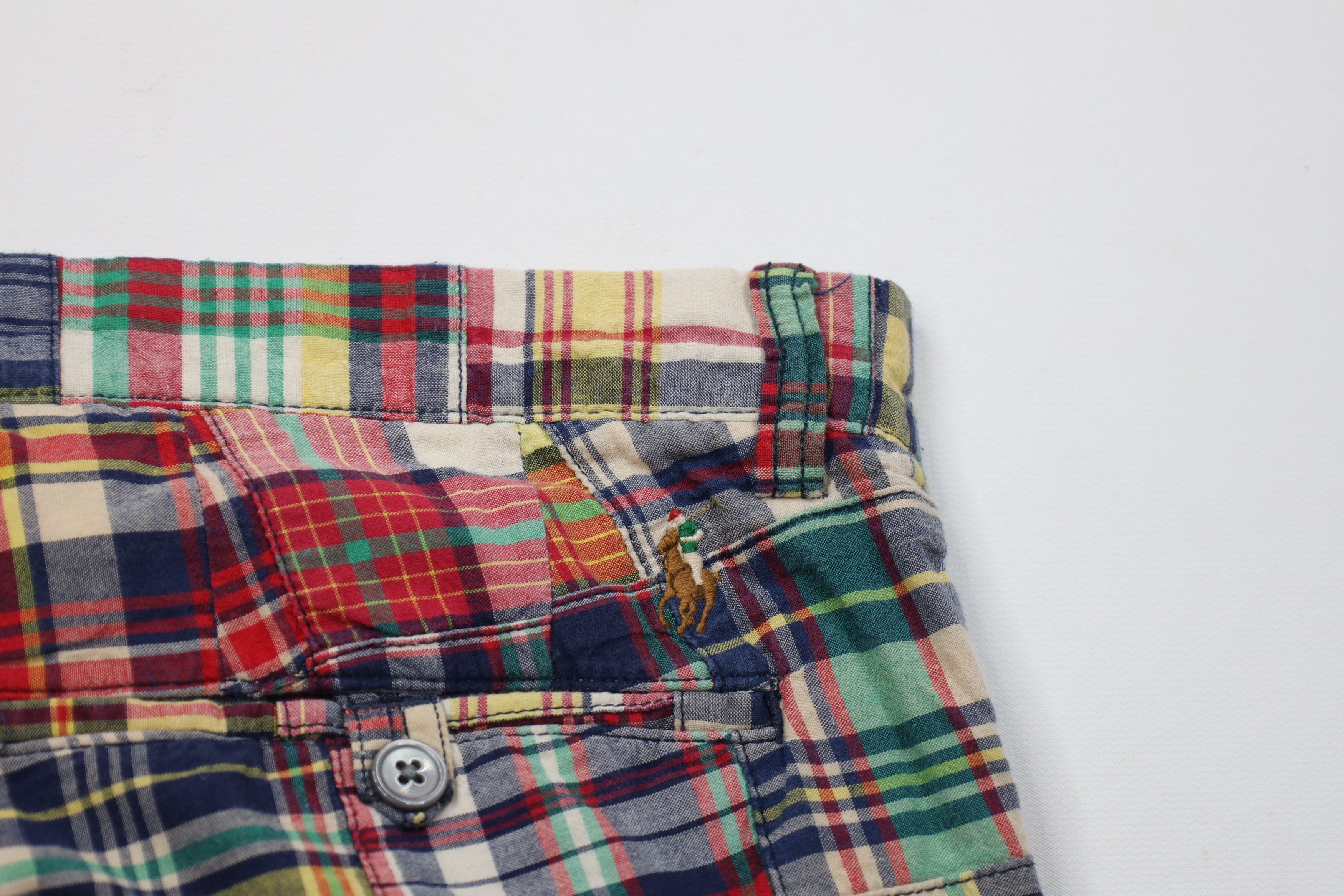 Ralph Lauren Vintage Y2K Ralph Lauren Patchwork Madras Plaid Chino Shorts Size US 32 / EU 48 - 10 Thumbnail