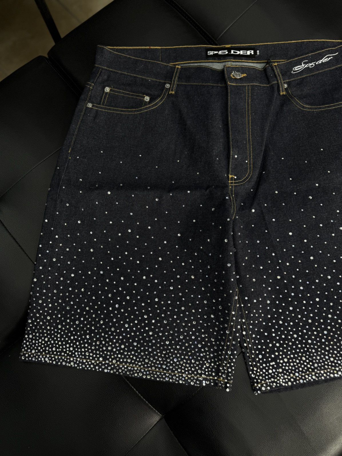 Sp5der Sp5der Rhinestone Crystal Jean Shorts Size (38) NEW Size US 38 / EU 54 - 3 Thumbnail