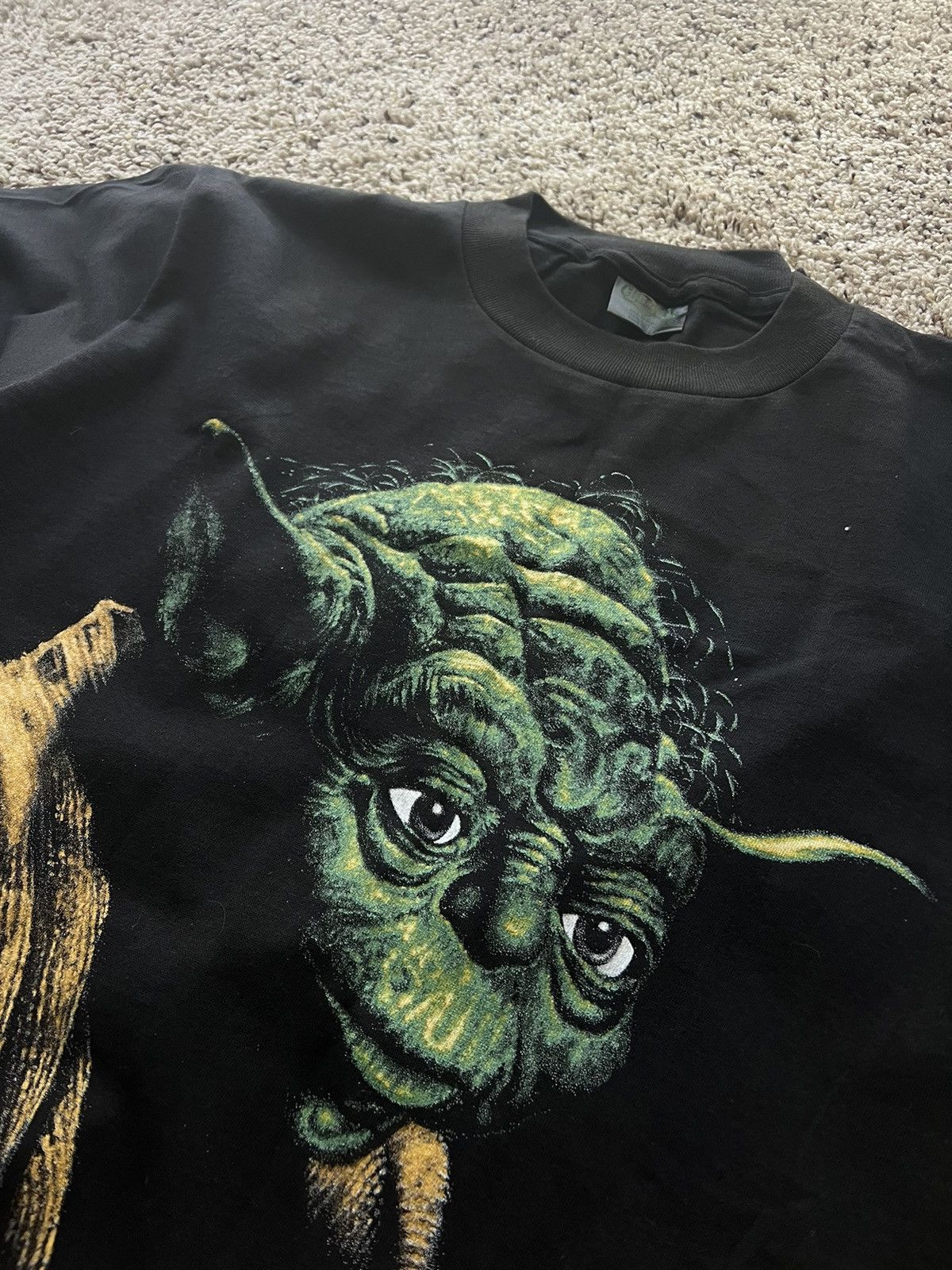 Japanese Brand × Star Wars × Vintage Vintage 1995 Star Wars Yoda Jedi Graphic big face t shirt Size US L / EU 52-54 / 3 - 3 Thumbnail