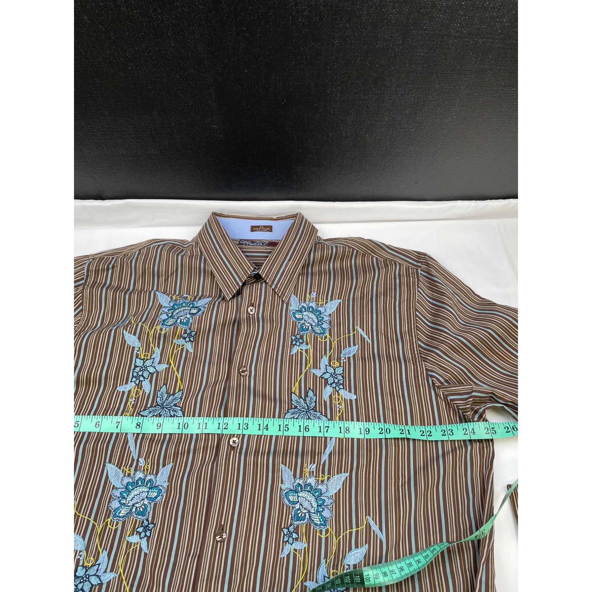 Other Coastal Men's Floral/Striped Brown Button up/long Sleeve Shi Size US XL / EU 56 / 4 - 9 Thumbnail