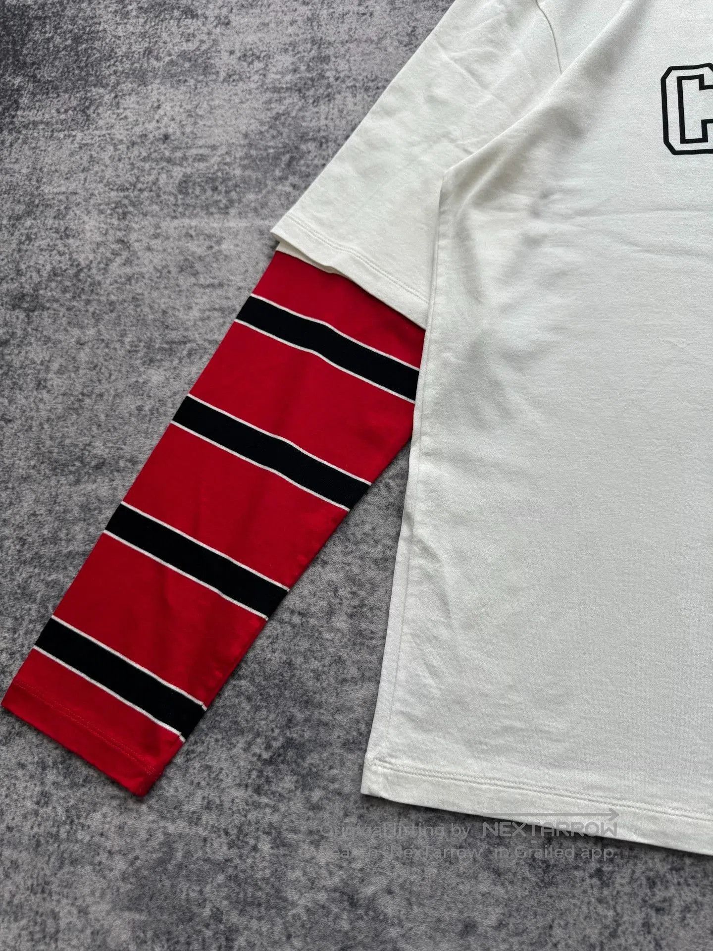 Celine Celine Red White Slogan Logo Fake Two-Piece Long Sleeve. Size M / US 6-8 / IT 42-44 - 5 Thumbnail