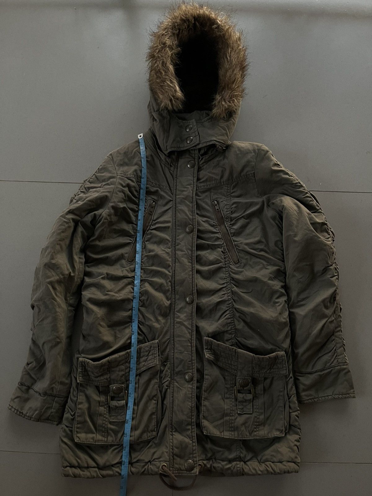 14th Addiction JAPANESE DOUBLEFOCUS FUR JACKET PARKA MULTIZIPER GOTHIC PUNK Size US M / EU 48-50 / 2 - 10 Thumbnail