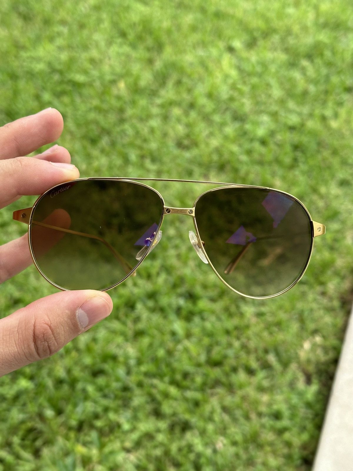 Cartier Cartier Brown Pilot Unisex Sunglasses Size ONE SIZE - 7 Thumbnail