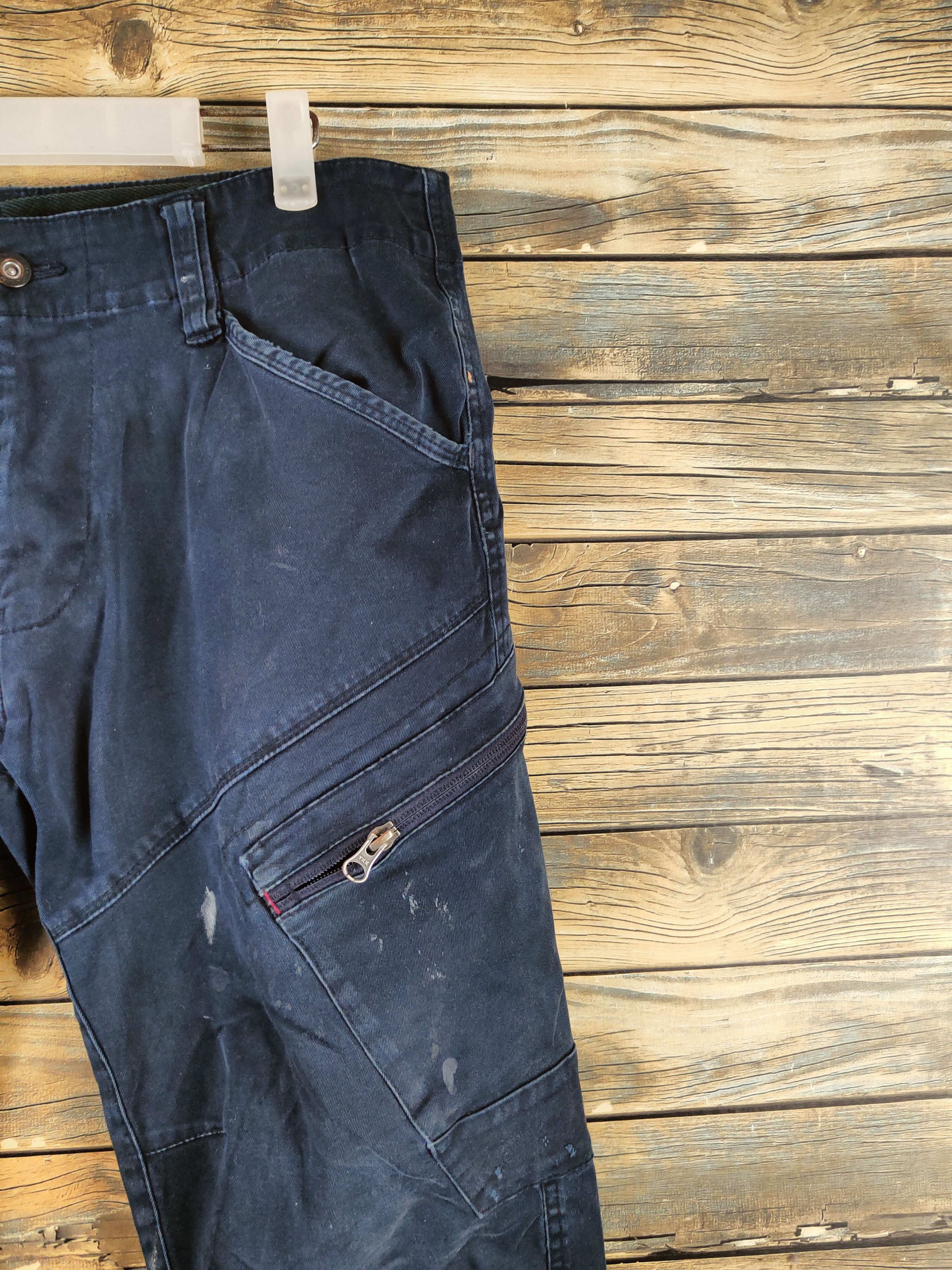 Japanese Brand Genba-Xebex Dark Blue Multipocket Cargo Pants #S2818 Size US 32 / EU 48 - 5 Thumbnail