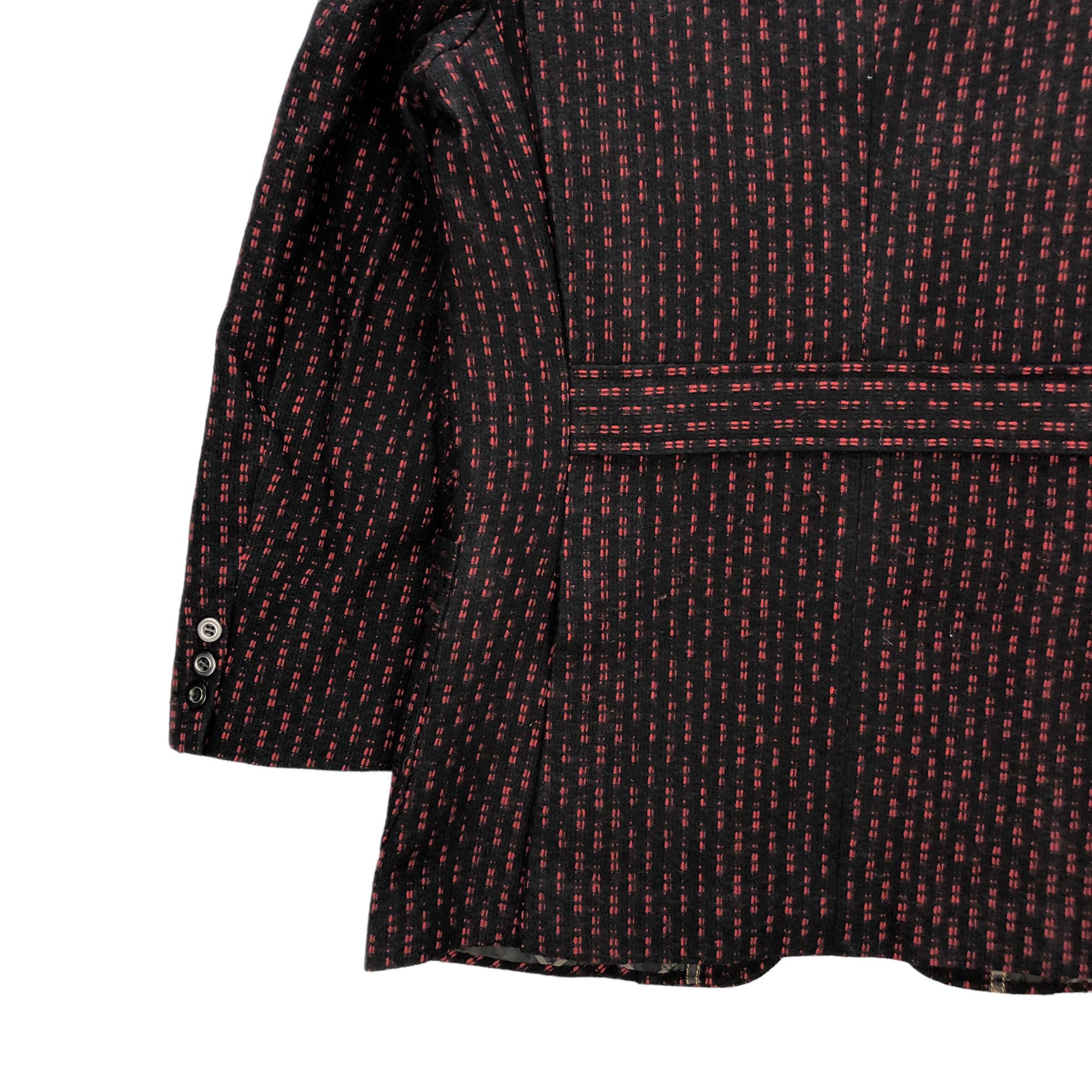 Japanese Brand GENUINE ROYAL RED CHAIN WOOL BELTED BLAZERS #7307-128 Size 38R - 12 Thumbnail