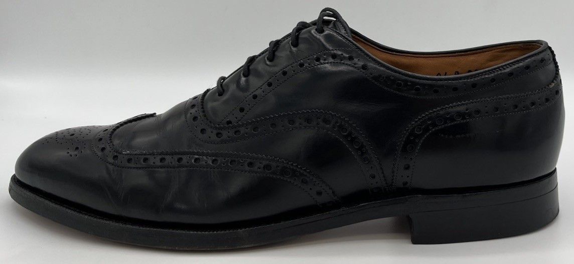 Johnston & Murphy Vtg Johnston & Murphy Aristocraft Black Shell Cordovan 10C Size US 10 / EU 43 - 8 Thumbnail