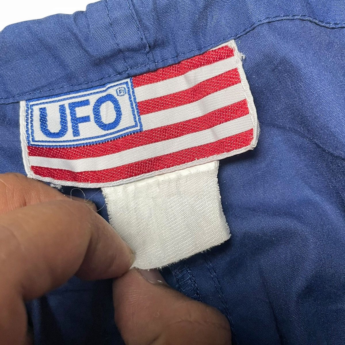 Vintage 2000s Vintage Blue Cargo Pants Y2K UFO Nylon Poly Pocket Size US 29 - 8 Thumbnail
