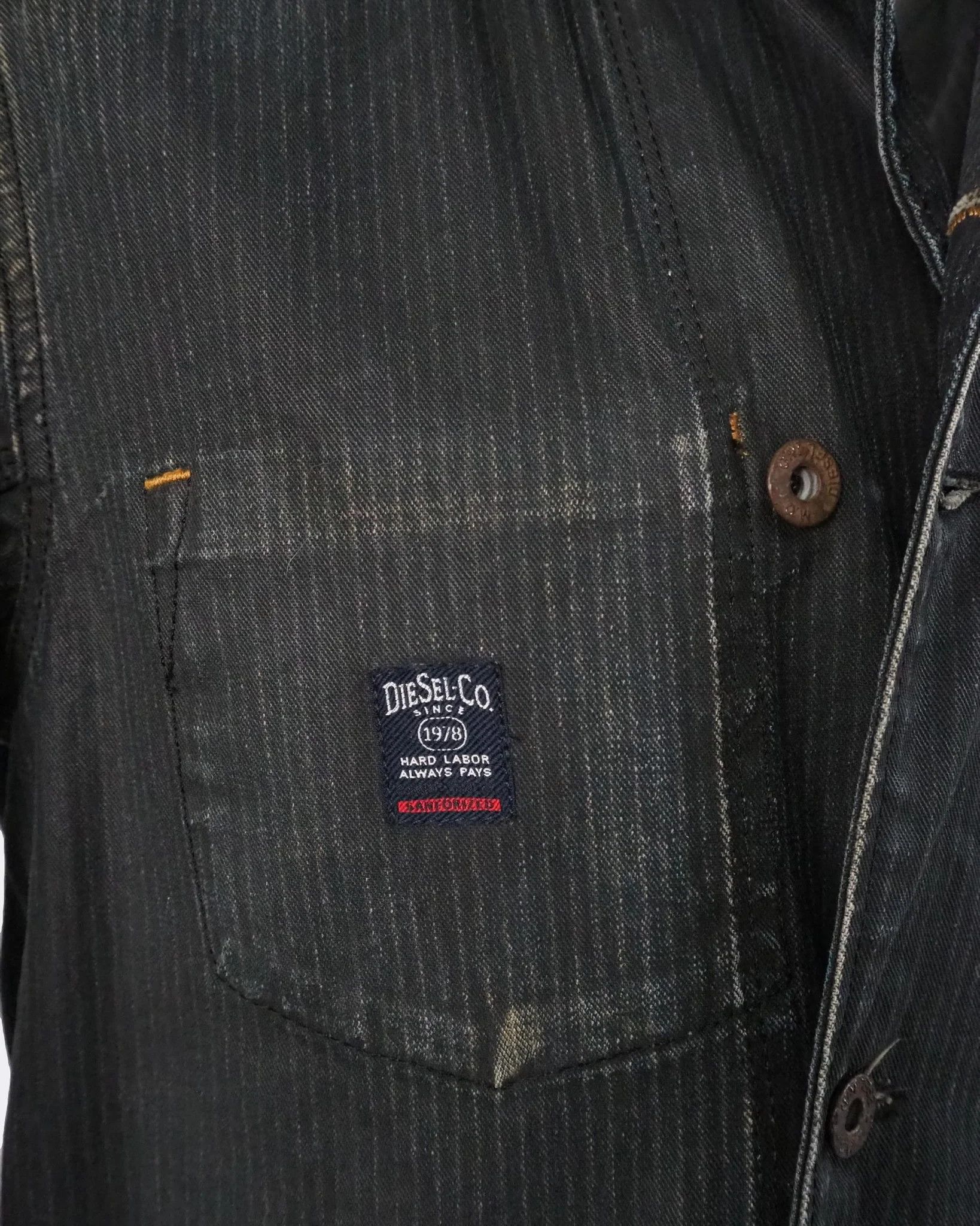 Diesel Men's Diesel Dark Denim Jeans Button-front Jacket $447 Size US M / EU 48-50 / 2 - 3 Thumbnail