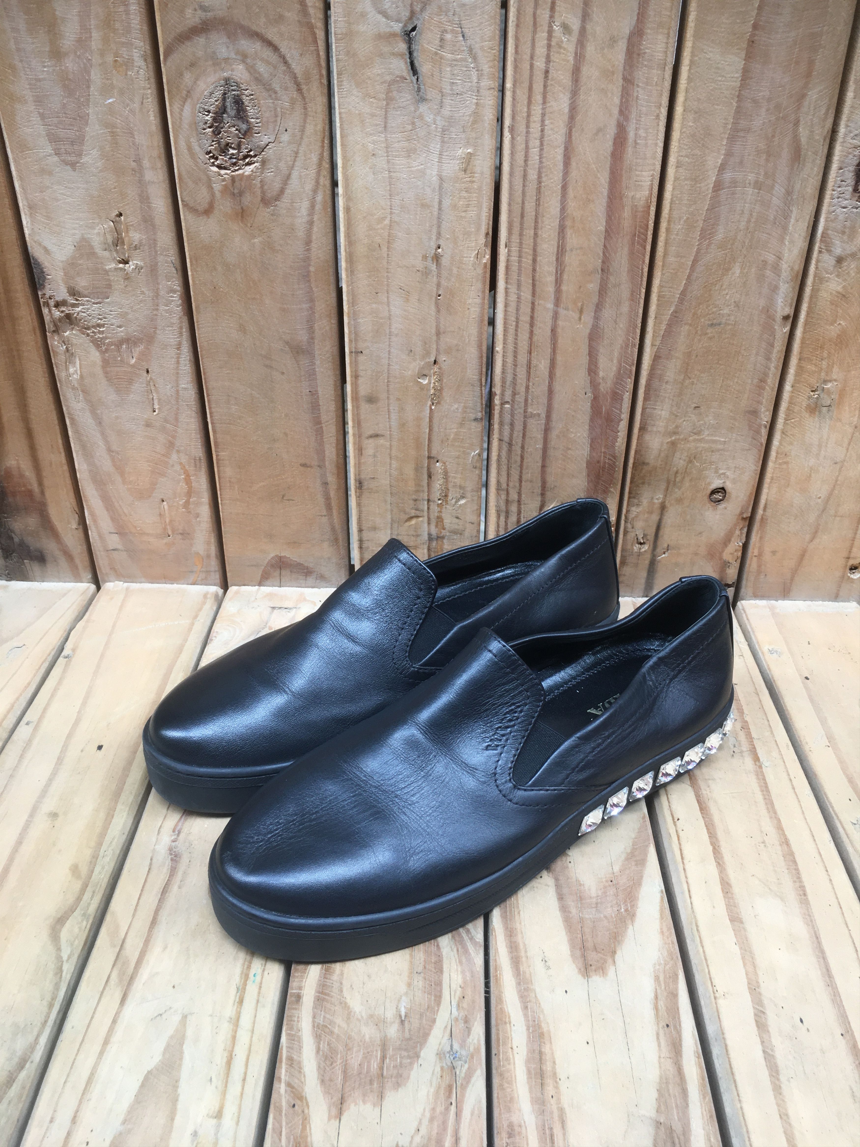 Prada PRADA Black women's Leather Casual Sneakers Uk 4 EUR 37 US 7 Size US 7 / IT 37 - 16 Thumbnail