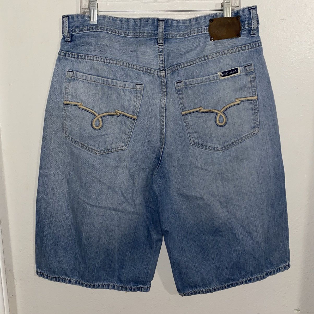 Ecko Unltd. Ecko Unltd. Men's Blue Denim Jean Jorts Baggy Faded Size US 36 / EU 52 - 1 Thumbnail