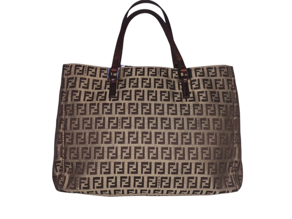Fendi 🔥Vintage FENDI ROMA 2000-2010 Small Zucchino Canvas Tote Bag Size ONE SIZE - 4 Thumbnail