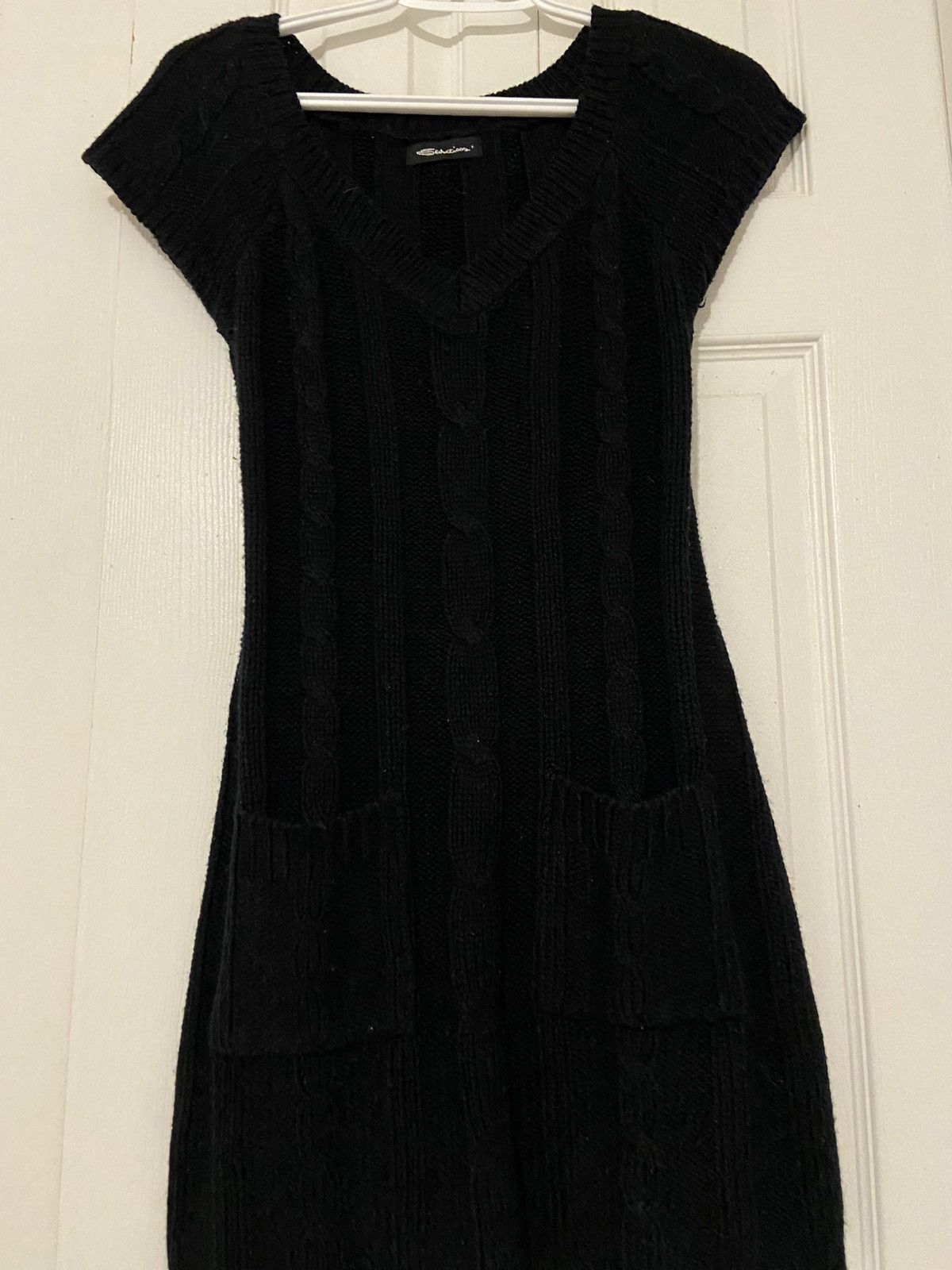 Other 2000s Black Sweater Dress with Pockets Size S / US 4 / IT 40 - 3 Thumbnail