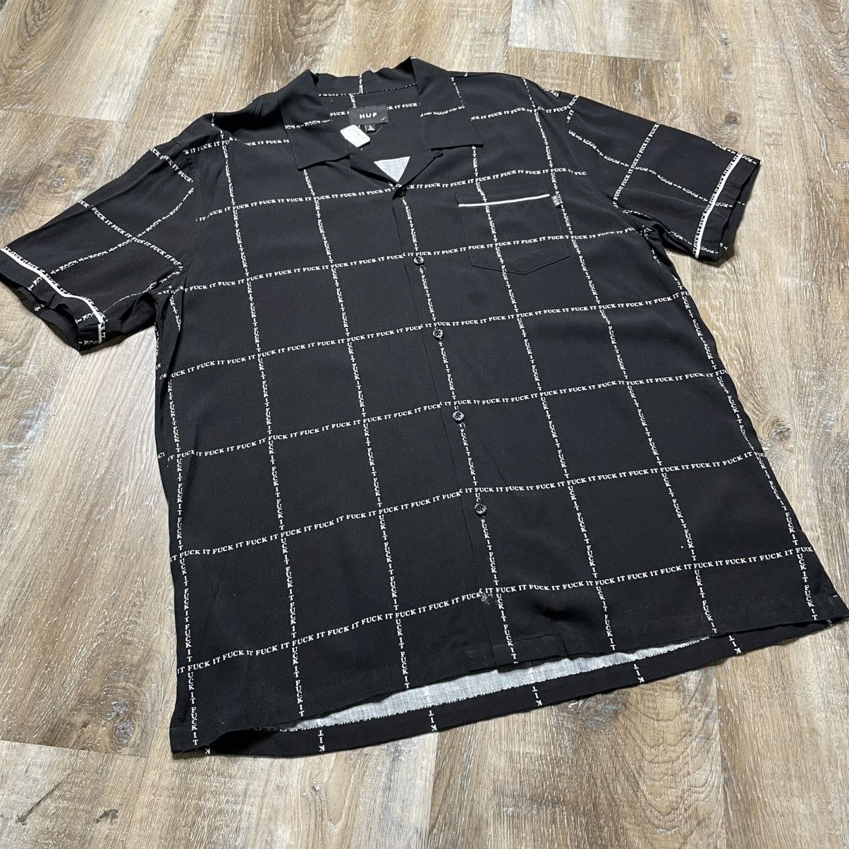 Huf HUF F*ck It Button Up Plaid Shirt Mens Large Summer Party Size US L / EU 52-54 / 3 - 3 Thumbnail
