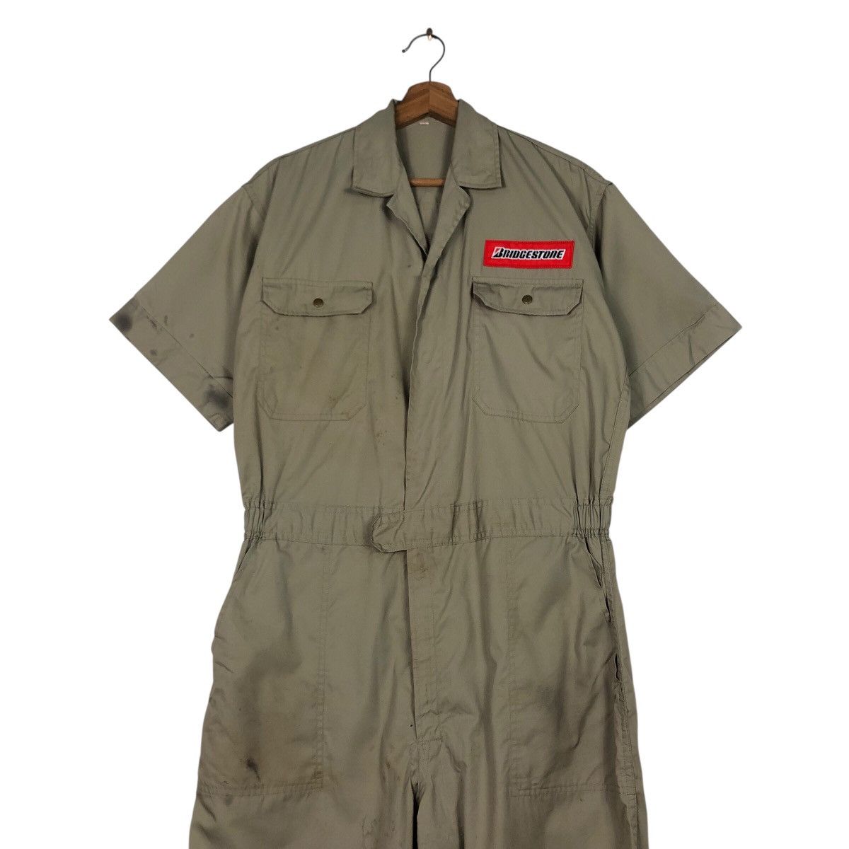 Japanese Brand 📌Vintage Worker Coverall Long Bridgestone Big Logo Size US 34 / EU 50 - 5 Thumbnail