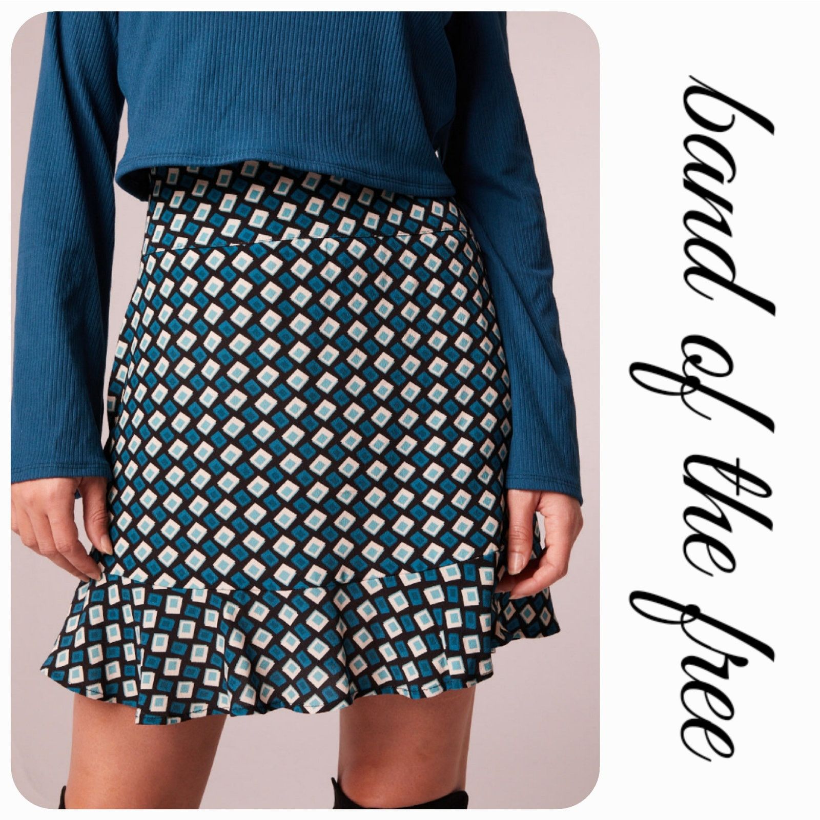 Other Preppy Diamond Mini Skirt Ruffle Hem XS NWT Band of the Free Size 25" / US 0 / IT 36 - 1 Thumbnail