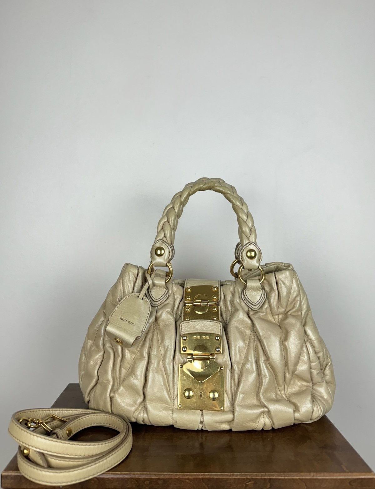 Leather × Miu Miu × Very Rare Leather bag Miu Miu y2k original 