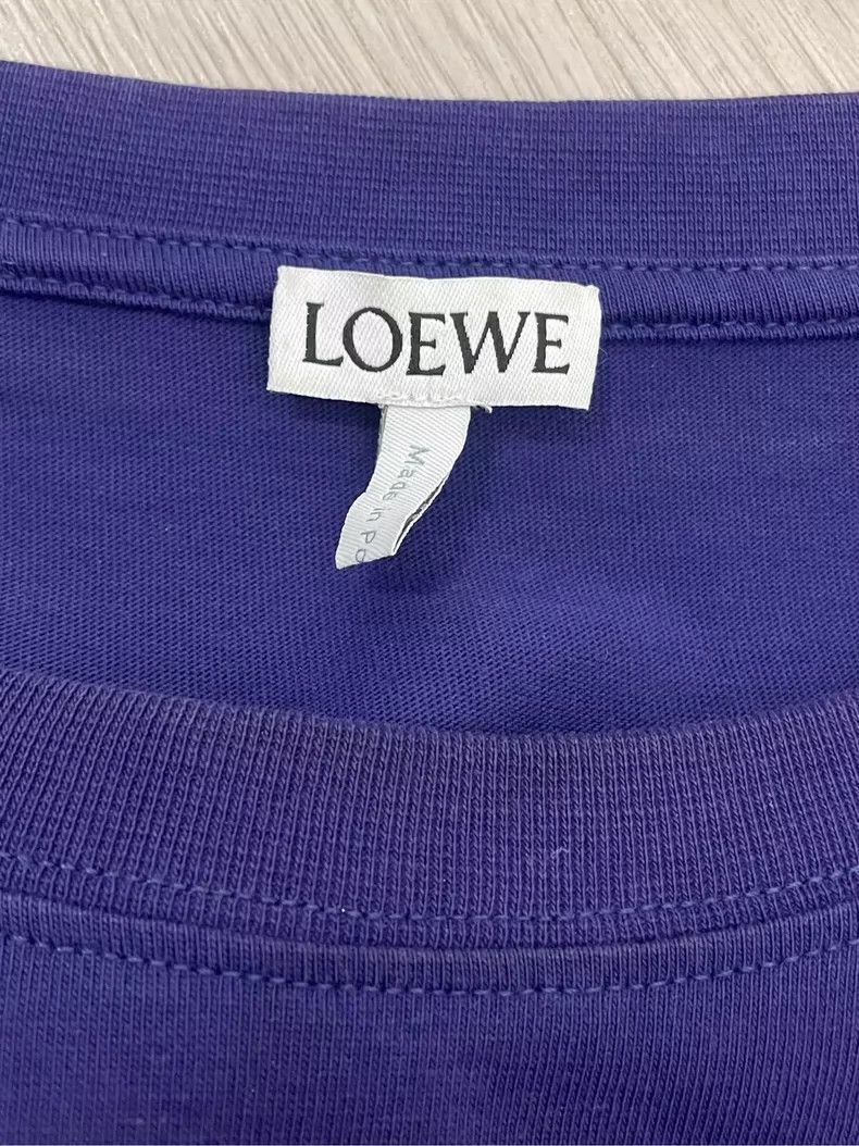 Loewe loewe Blue-purple short-sleeved shirt with embroidered ches Size US XL / EU 56 / 4 - 5 Thumbnail