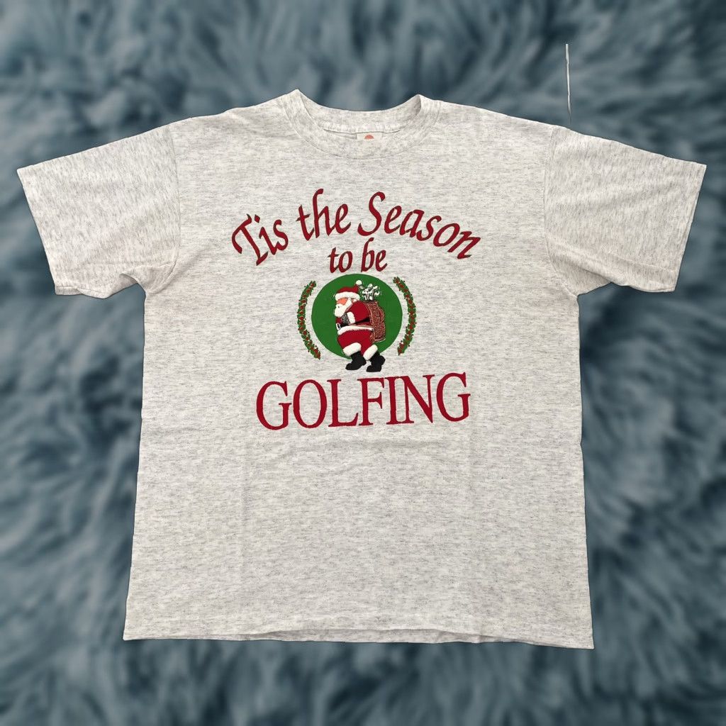 Vintage VINTAGE Sunshine Apparel Shirt Men L Gray Christmas Santa Golf Short Sleeve Crew Neck Mens Size US L / EU 52-54 / 3 - 1 Thumbnail