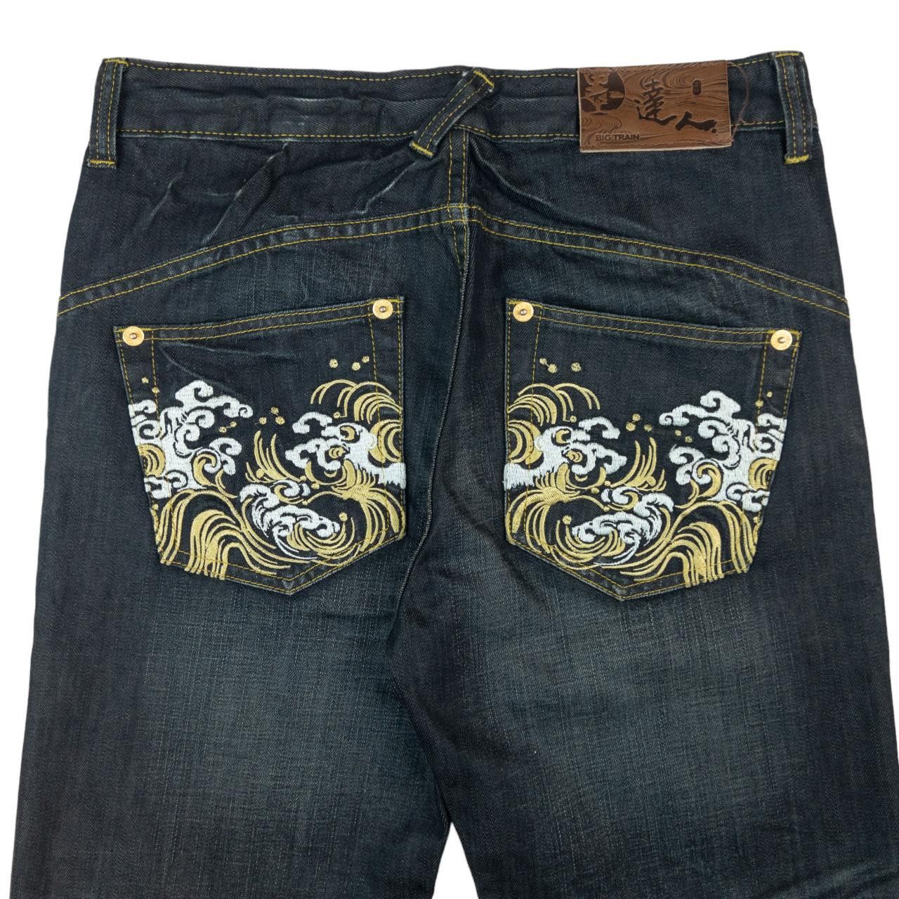 Other Vintage Big Train Japanese Wave Embroidered Jeans Size W32 Size US 32 / EU 48 - 1 Thumbnail