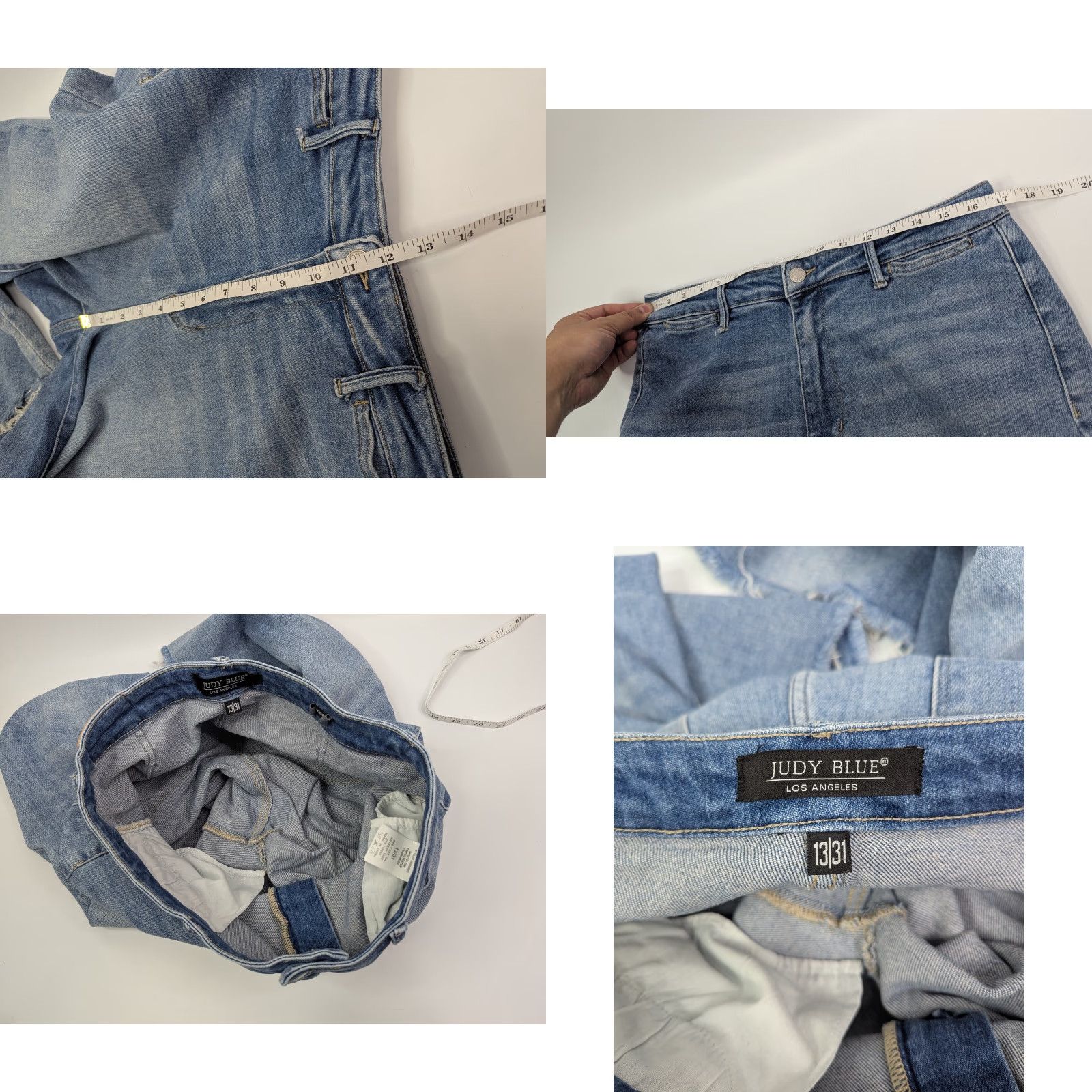 Vintage Judy Blue Fairmont High Rise Wide Leg Raw Hem Jeans Womens 13/31 Jeans Size 34" / US 12 / IT 48 - 8 Thumbnail