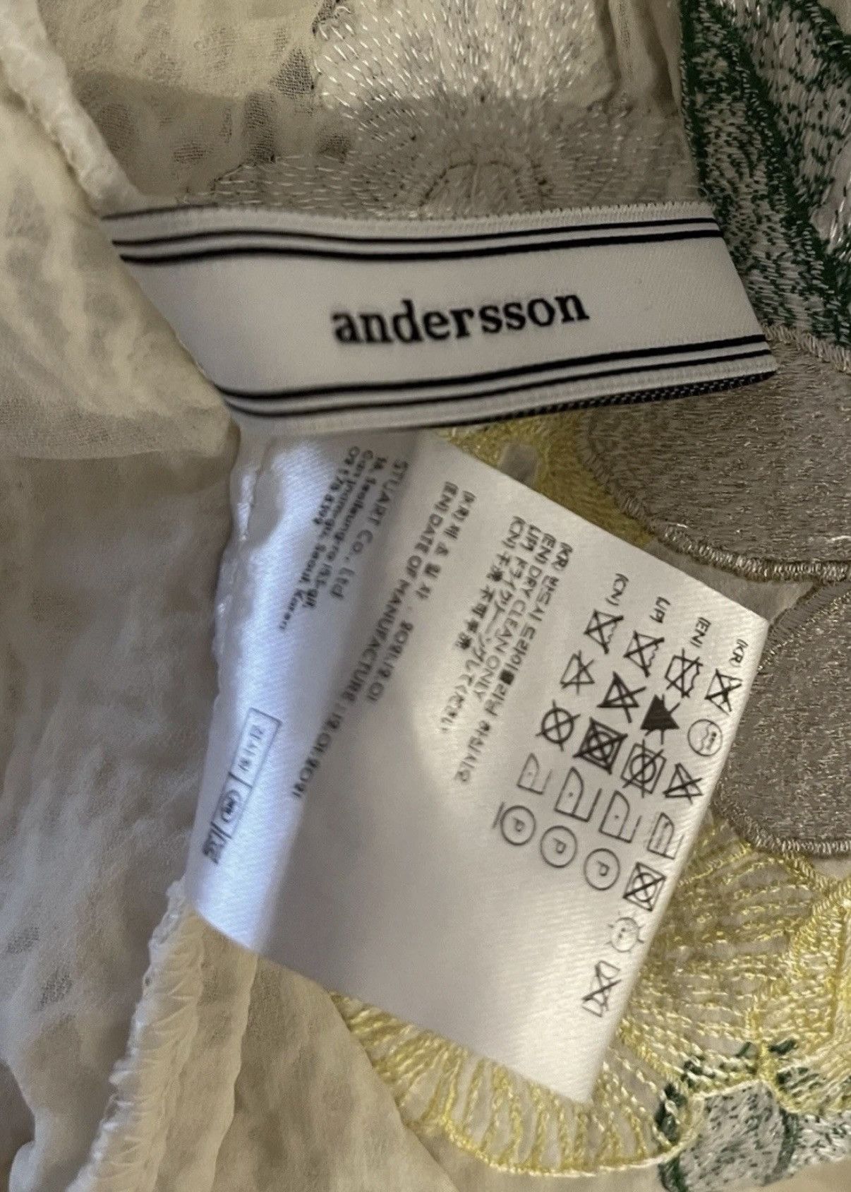 Andersson Bell Andersson Bell White Floral Shirt Size US L / EU 52-54 / 3 - 4 Thumbnail