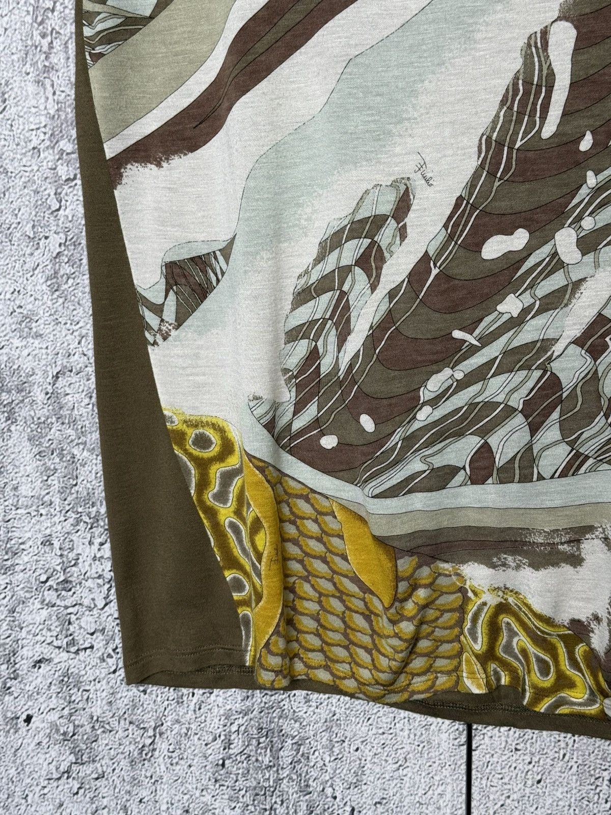 Emilio Pucci Emilio Pucci Printed Top Multicolor Abstract Short Sleeve Size M / US 6-8 / IT 42-44 - 6 Thumbnail