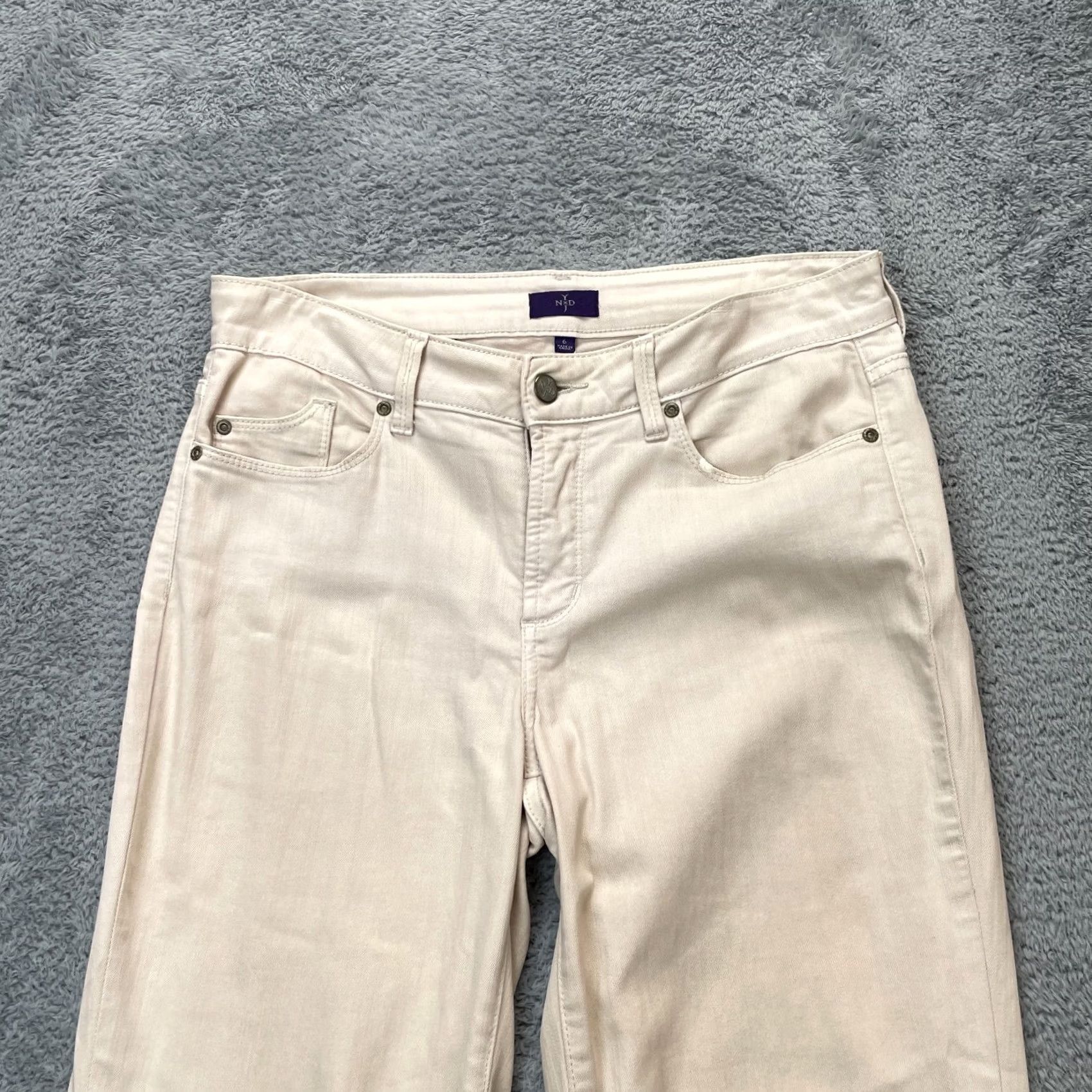 NYDJ NYDJ Jeans Womens 6 Beige Ankle Denim Cotton Stretch Straight Leg Medium Wash Size 28" / US 6 / IT 42 - 6 Thumbnail