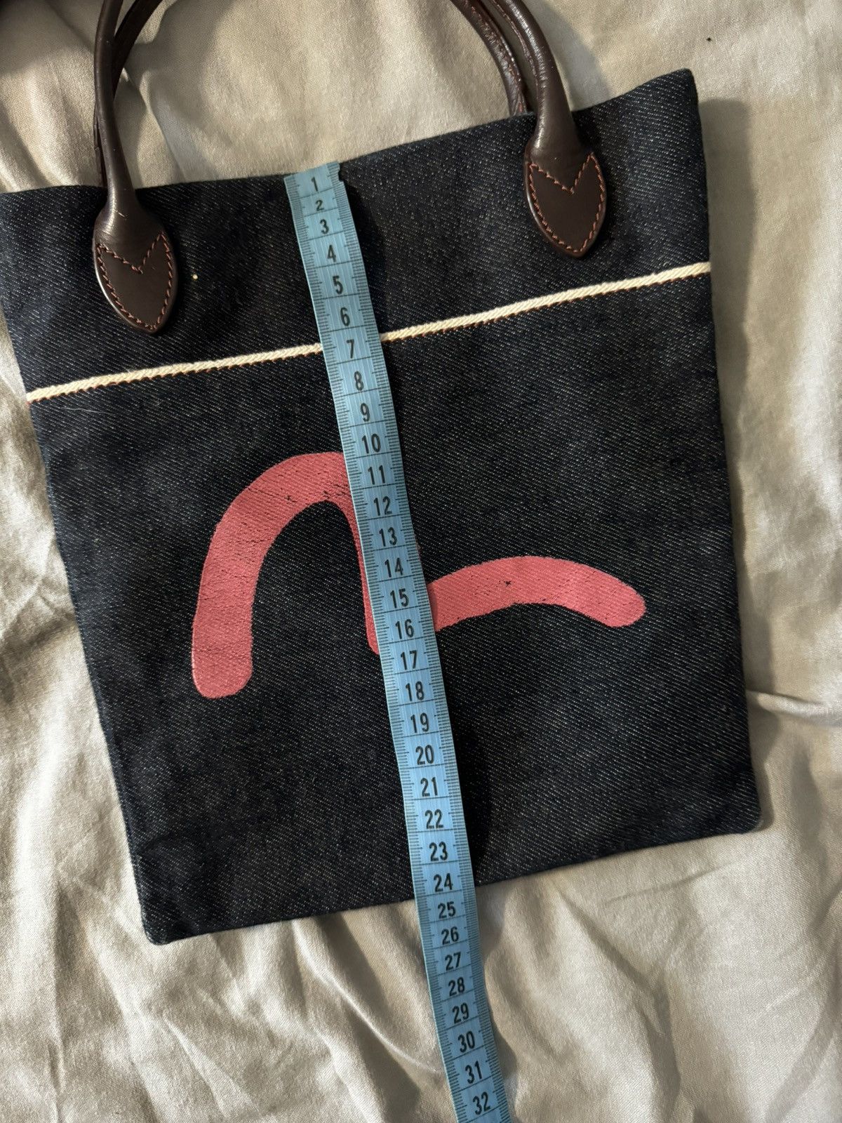 Evisu Vintage Evisu Mini Small Tote Hand Bag Denim Blue Navy Size ONE SIZE - 10 Thumbnail