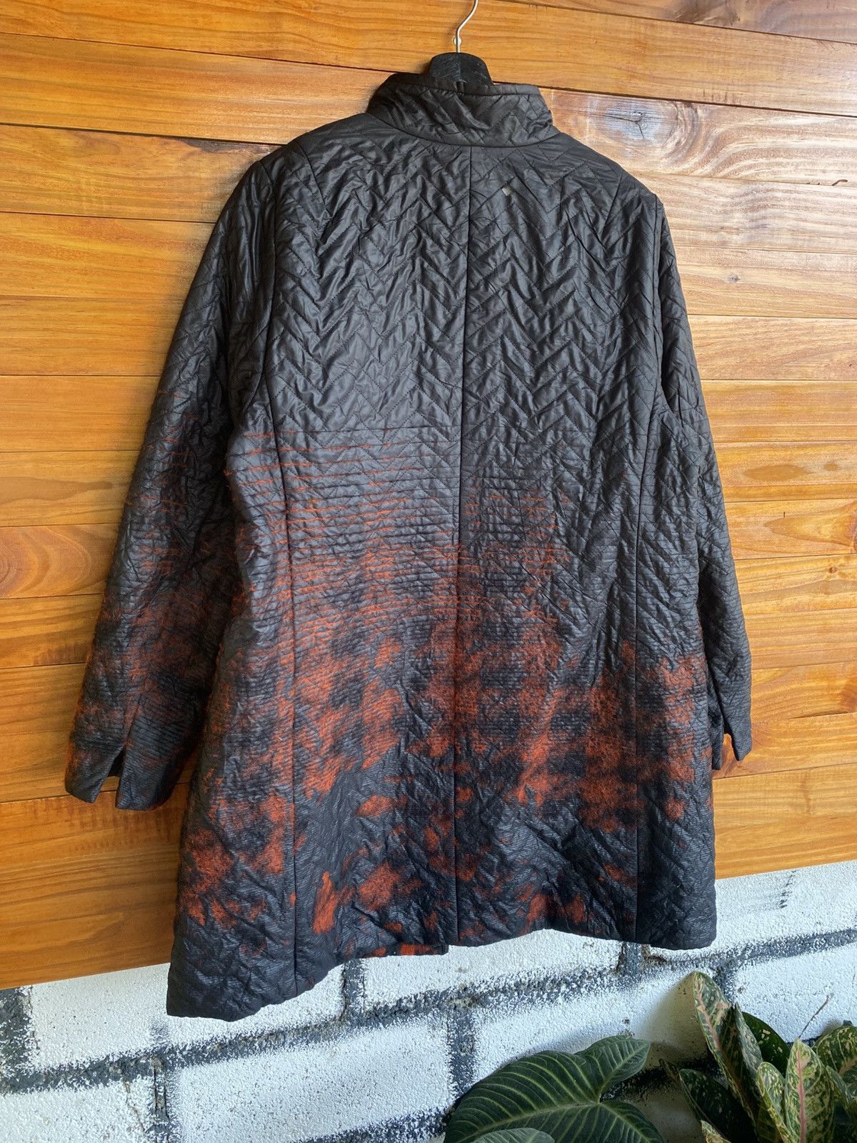 Hiroko Koshino Homme Hiroko Bis Quilted Long Coat – Women’s – Black Rust Ombre Size L / US 10 / IT 46 - 13 Thumbnail