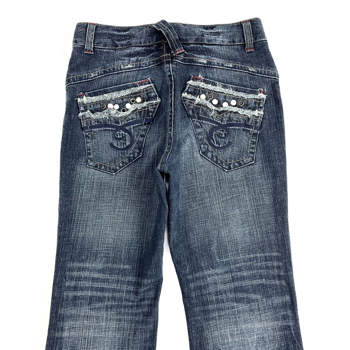 If Six Was Nine × Japanese Brand 2000s Oririn Faded Studded Bootcut Flared Jeans Size US 30 / EU 46 - 16 Thumbnail
