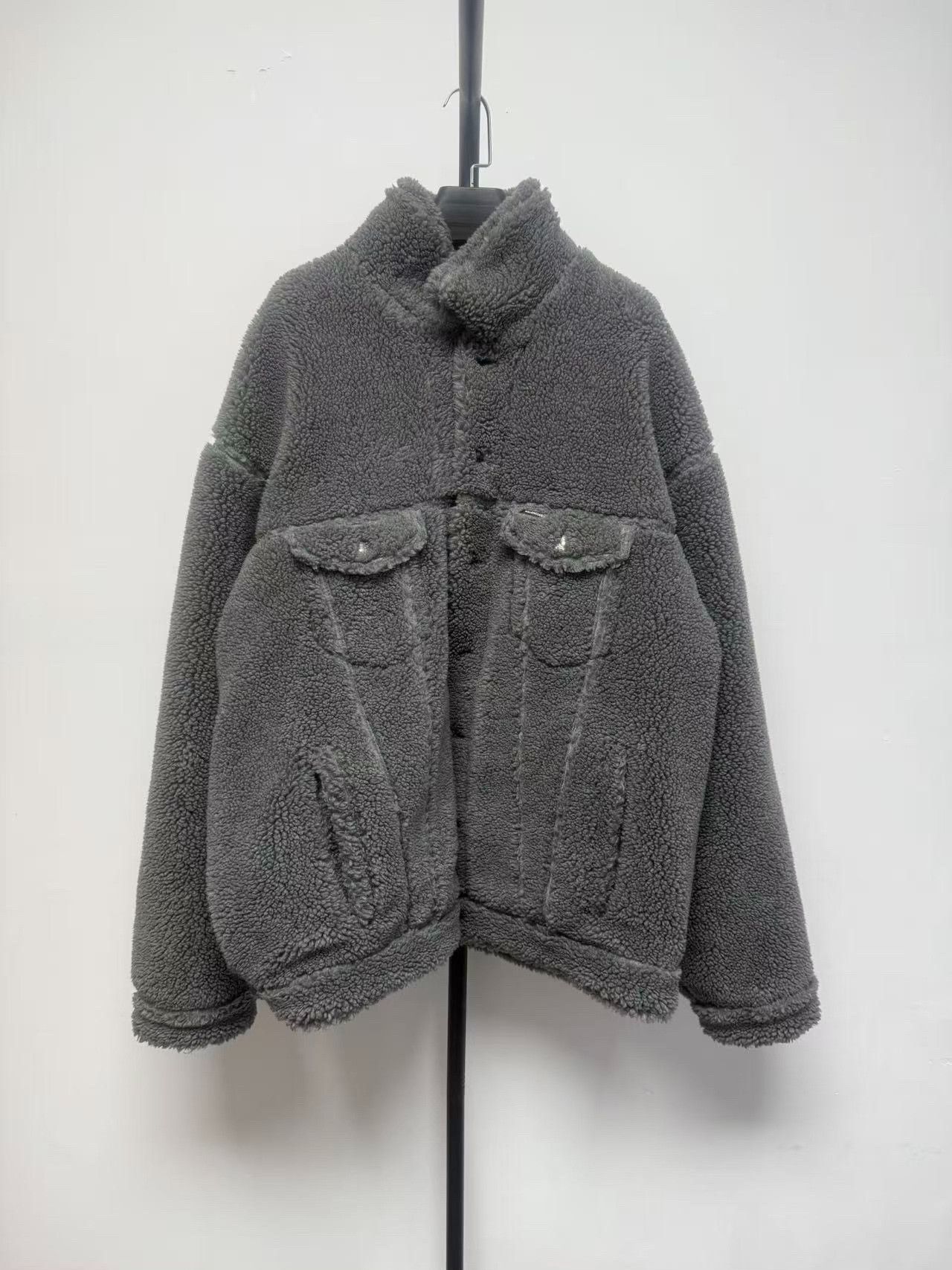 Balenciaga Balenciaga Gray High-Neck Single-Breasted Jacket Size US S / EU 44-46 / 1 - 1 Thumbnail